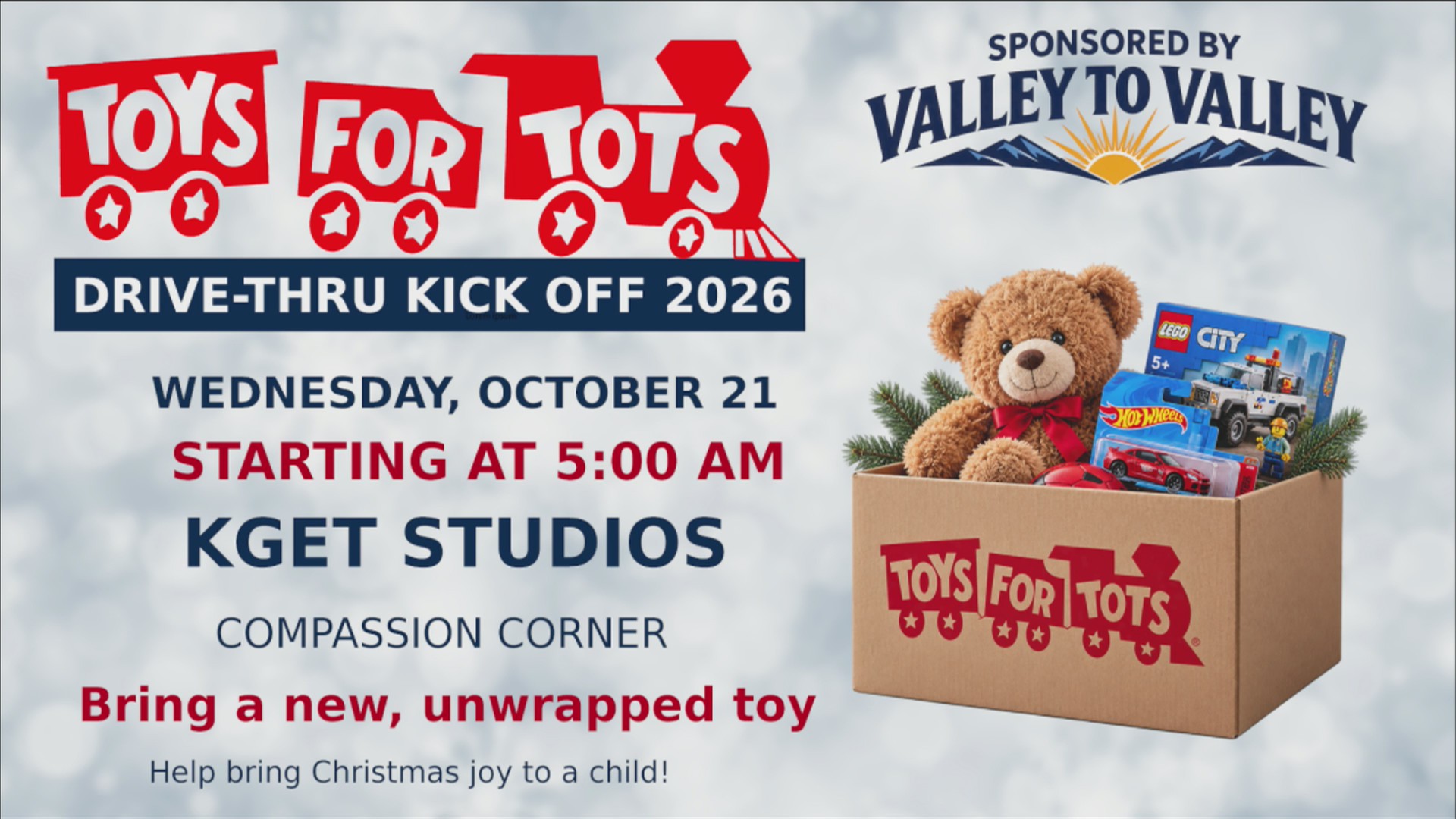 Toats Tos Toys for Tots drive set for Oct. 21 at Compassion Corner – KGET 17 News