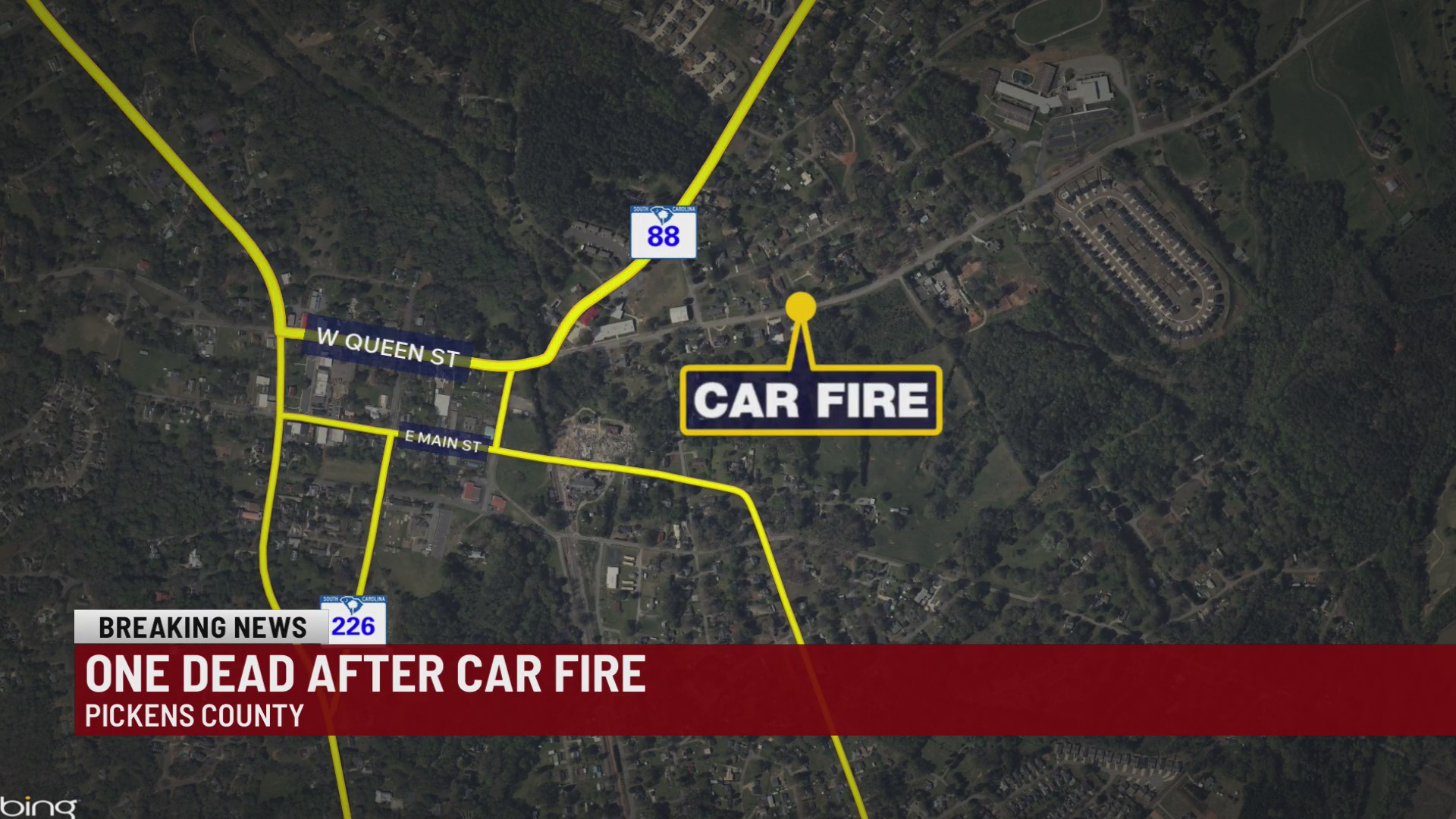 Fiery crash kills 1 in Pickens County – WSPA 7NEWS
