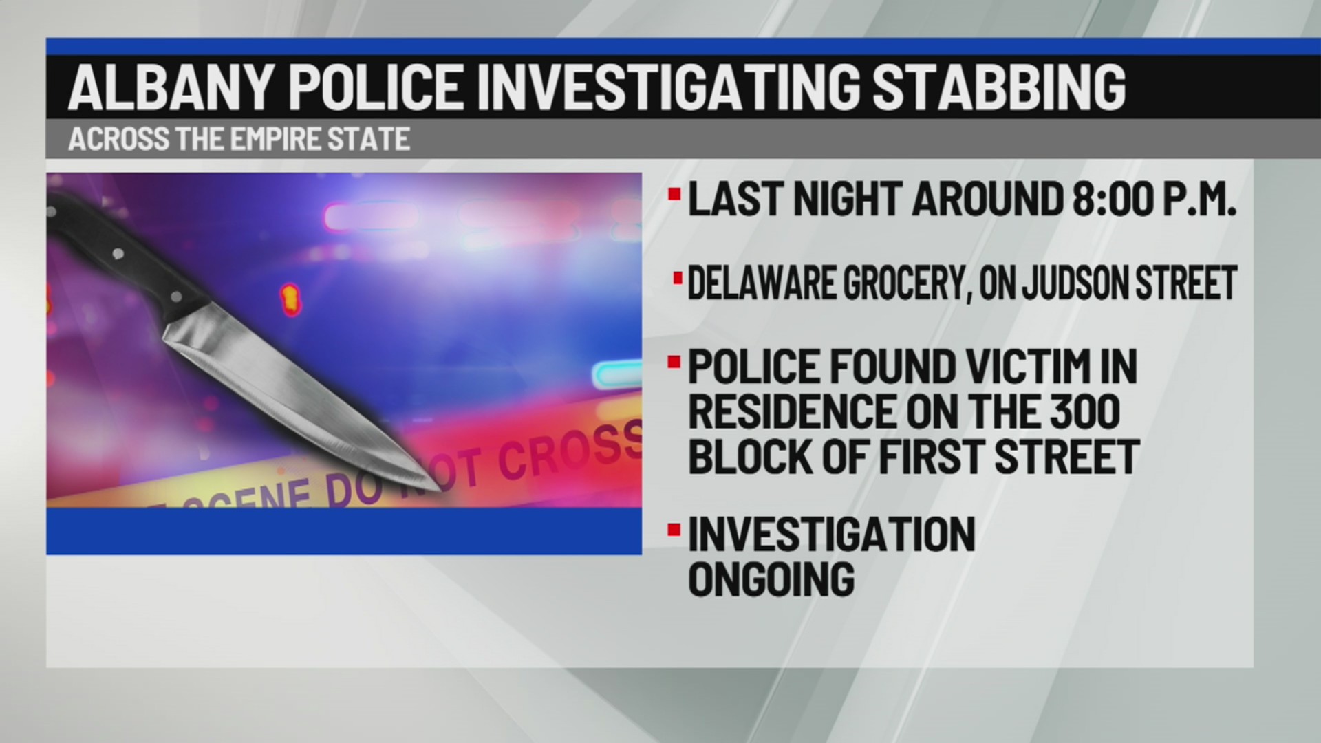 Man recovering after Judson Street stabbing in Albany – NEWS10 ABC