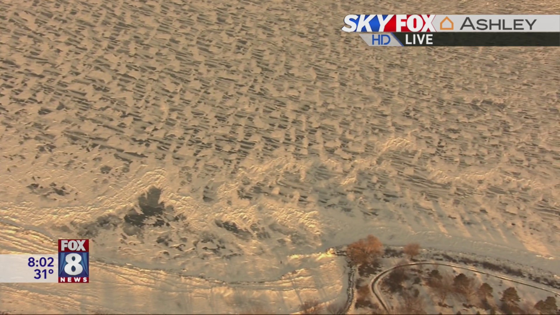 SkyFOX view over icy Lake Erie – Fox 8 Cleveland WJW