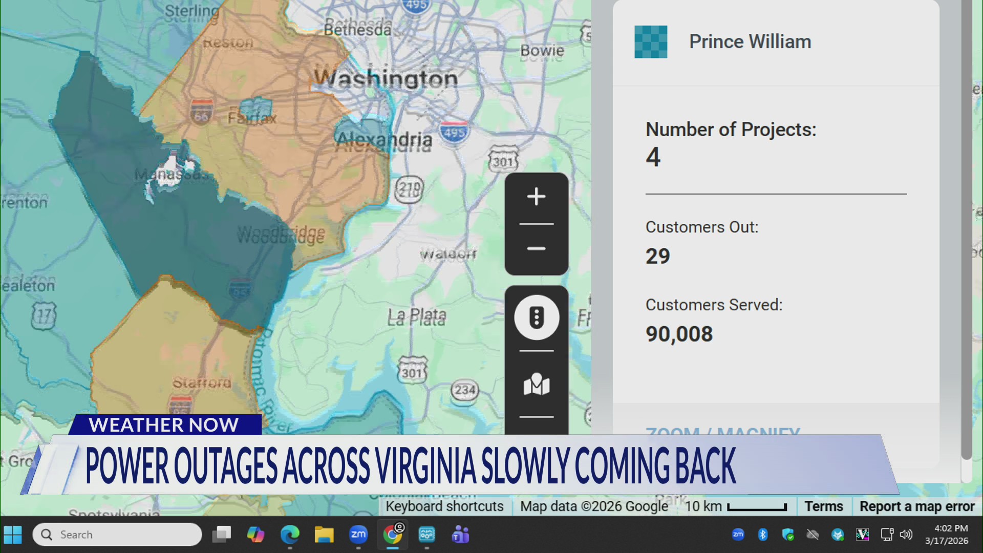 Severe storm across DMV: Outage maps from major providers – DC News Now ...