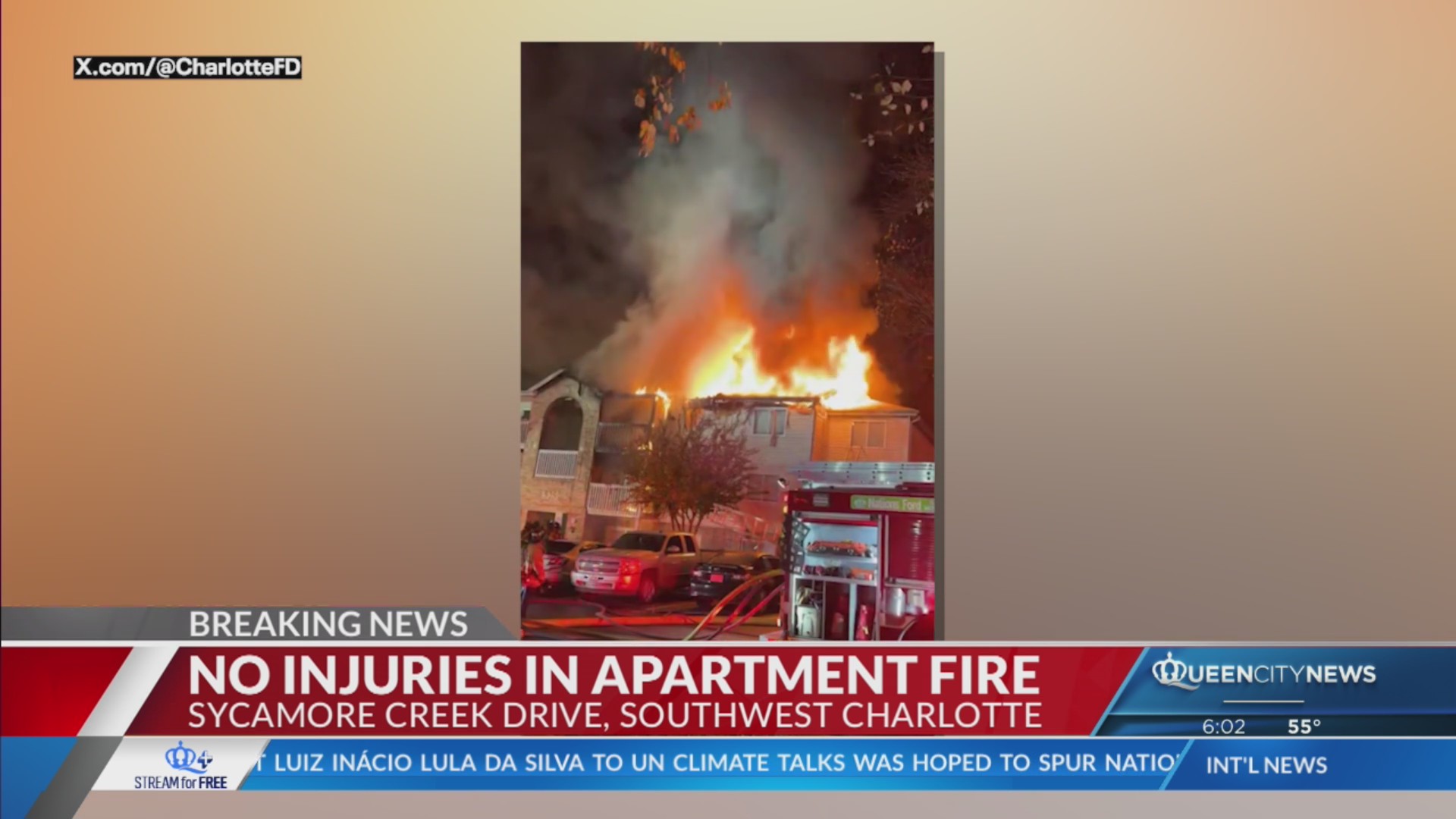 Three-alarm fire at west Charlotte apartments: CFD – Queen City News