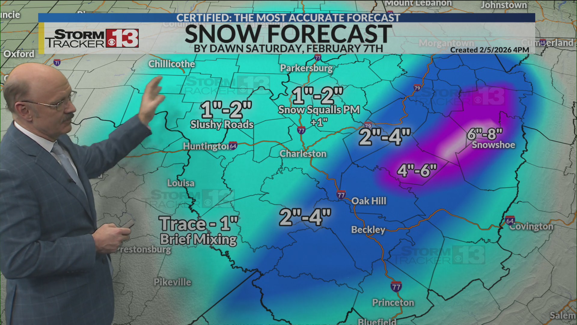 Thursday late update on snow for Friday – WOWK 13 News
