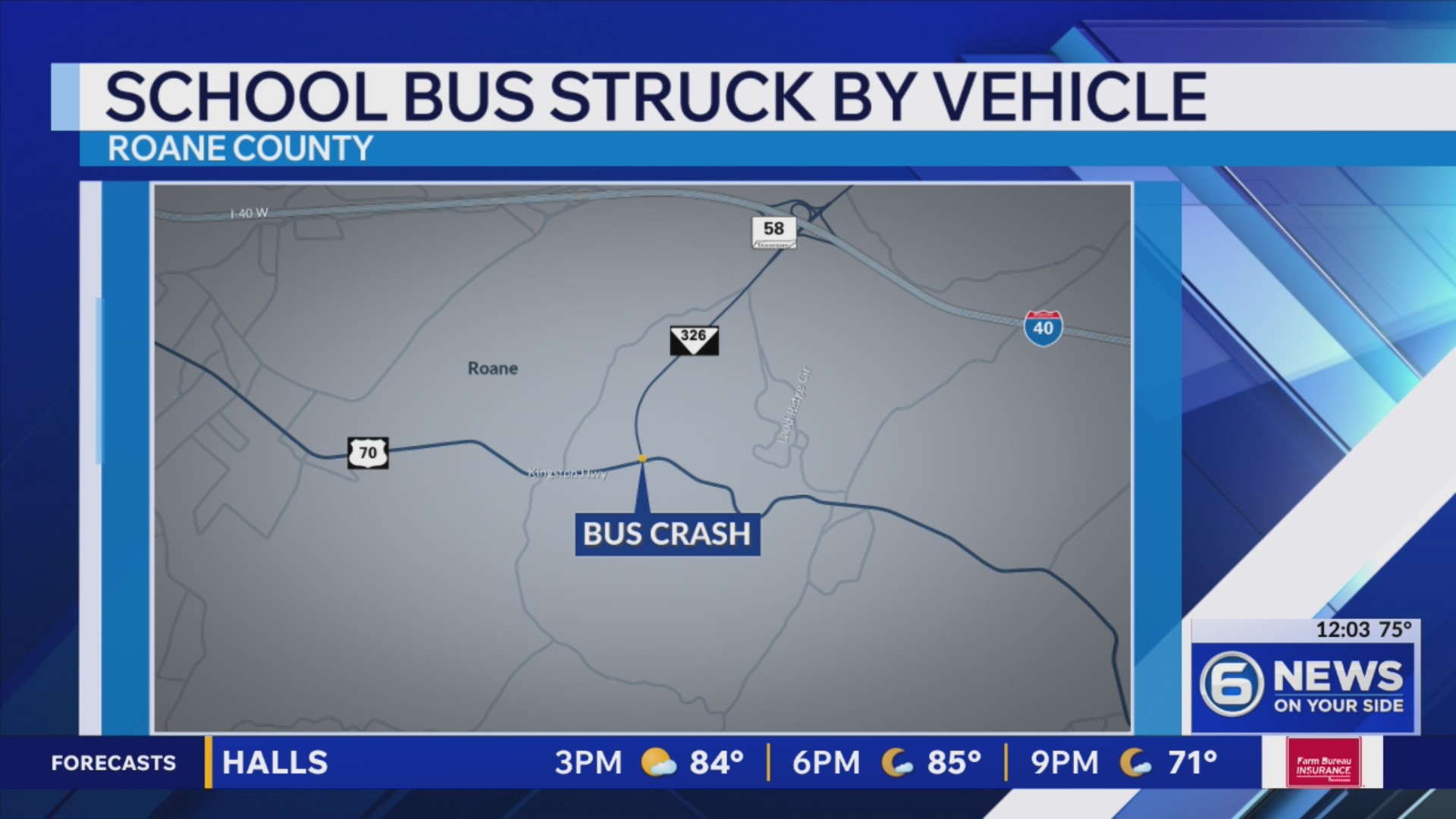 School bus struck by vehicle in Roane County – WATE 6 On Your Side