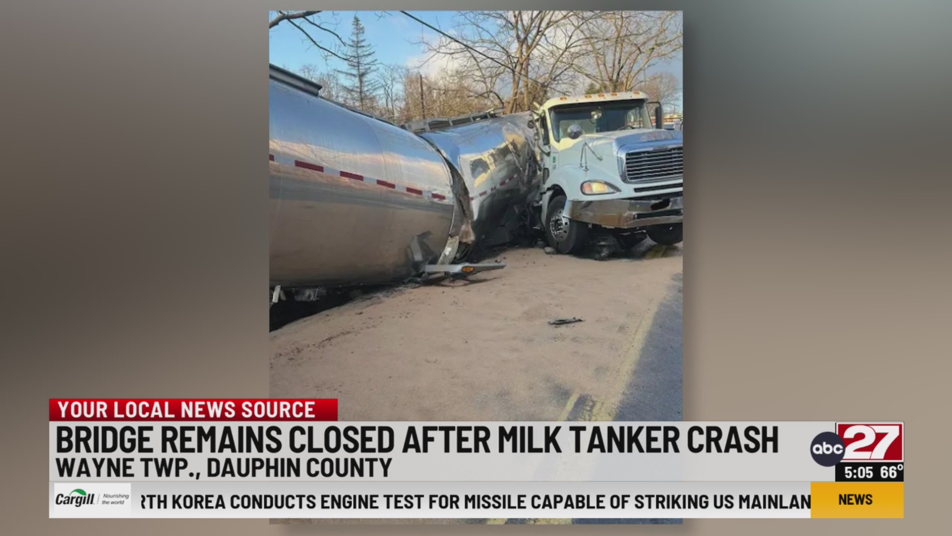 Dauphin County bridge remains closed after milk tanker crash – ABC27