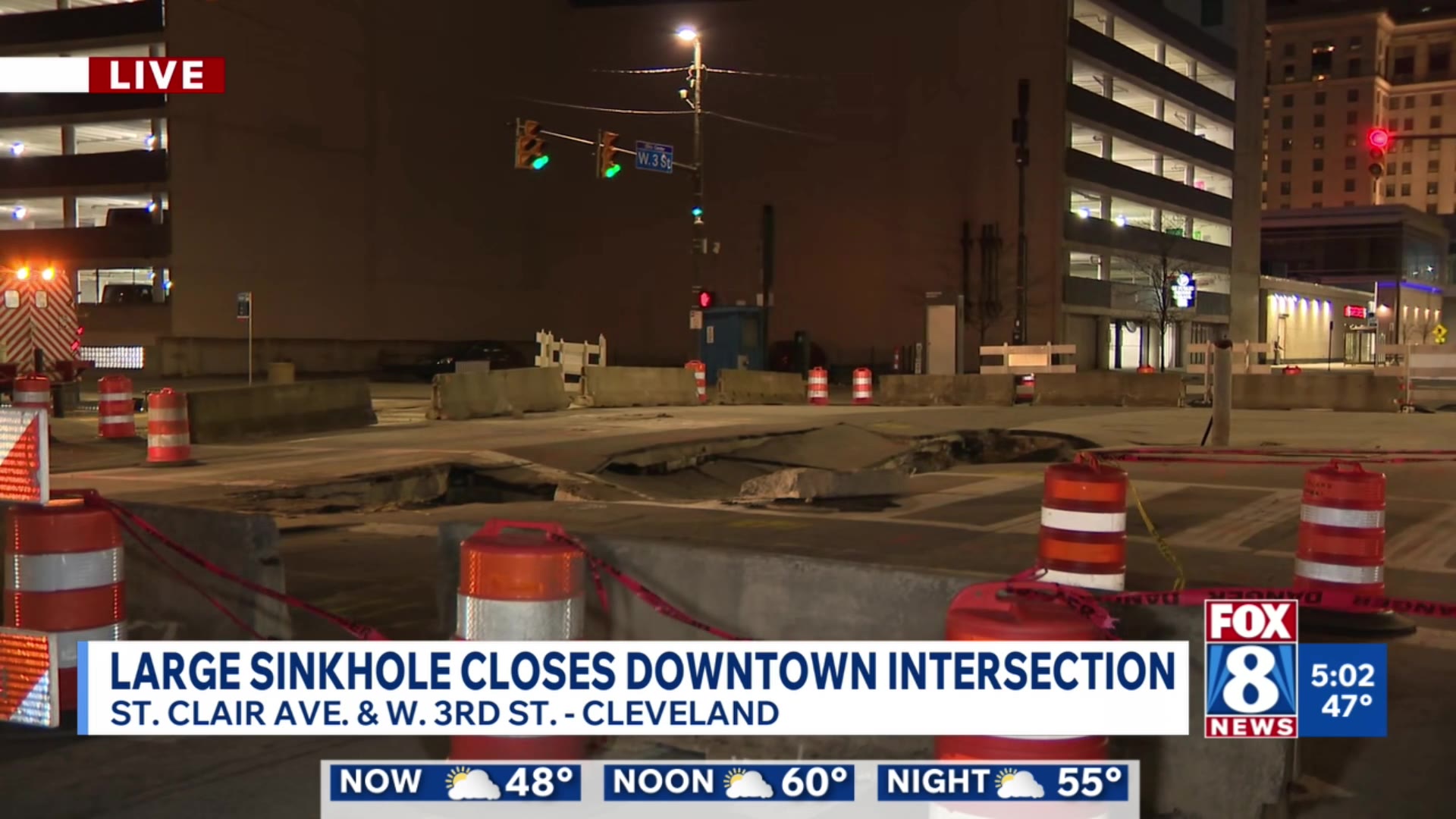 Cleveland intersection still closed due to large sinkhole – Fox 8 ...