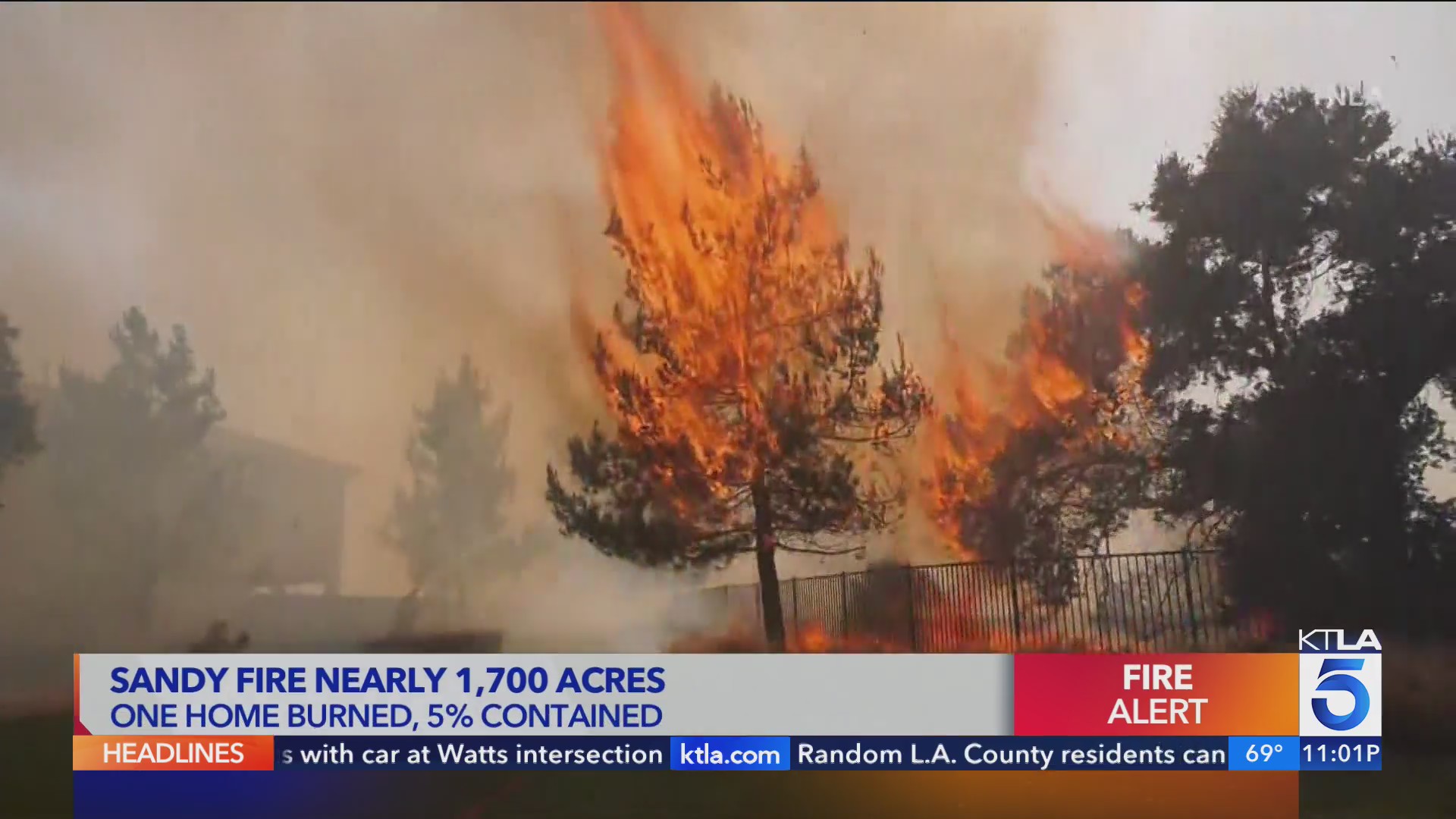 Sandy Fire Sandy Fire explodes to 1,700 acres – KTLA
