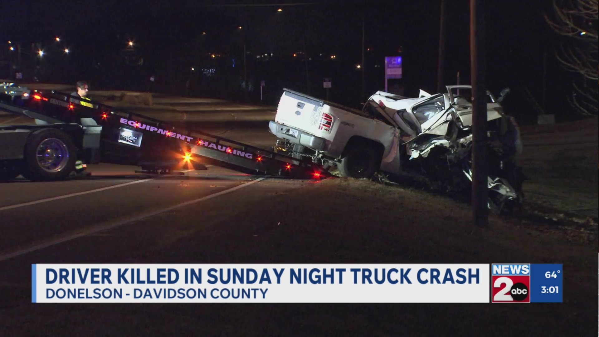 Driver killed in Sunday night truck crash – WKRN News 2