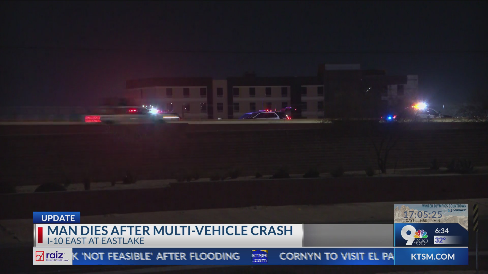 Man dies after multi-vehicle crash on I-10 East – KTSM 9 News