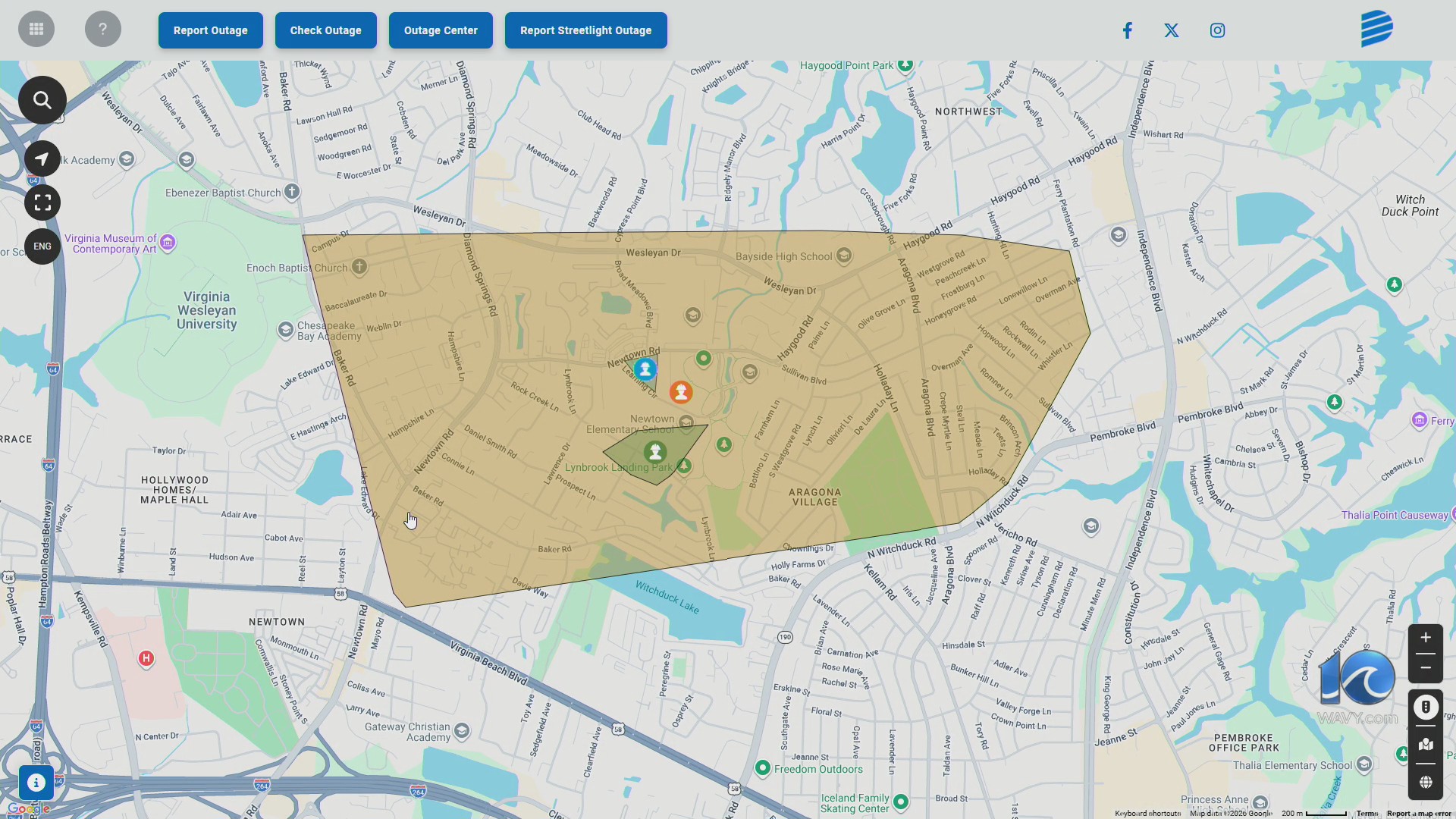 Power outage affects nearly 2,000 in Virginia Beach – WAVY.com