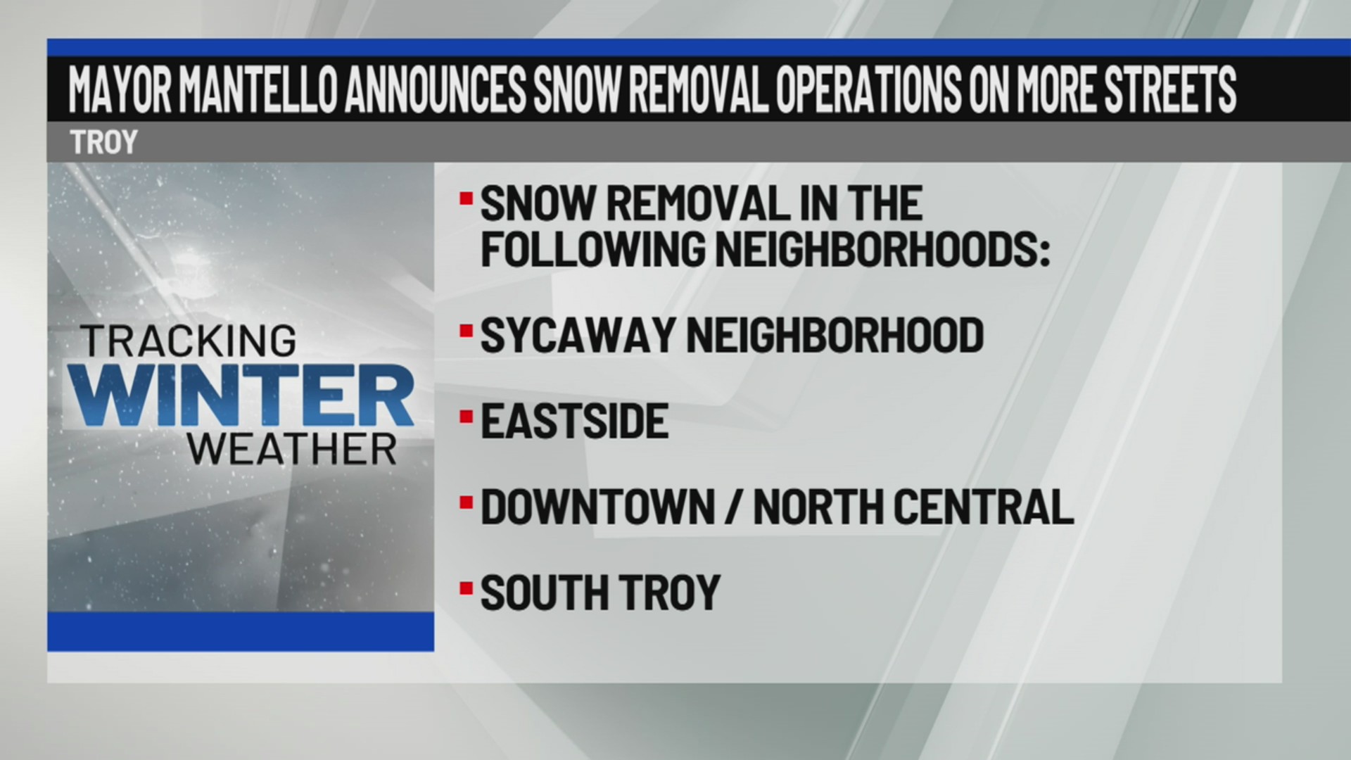 Troy snow removal operations remain underway – NEWS10 ABC