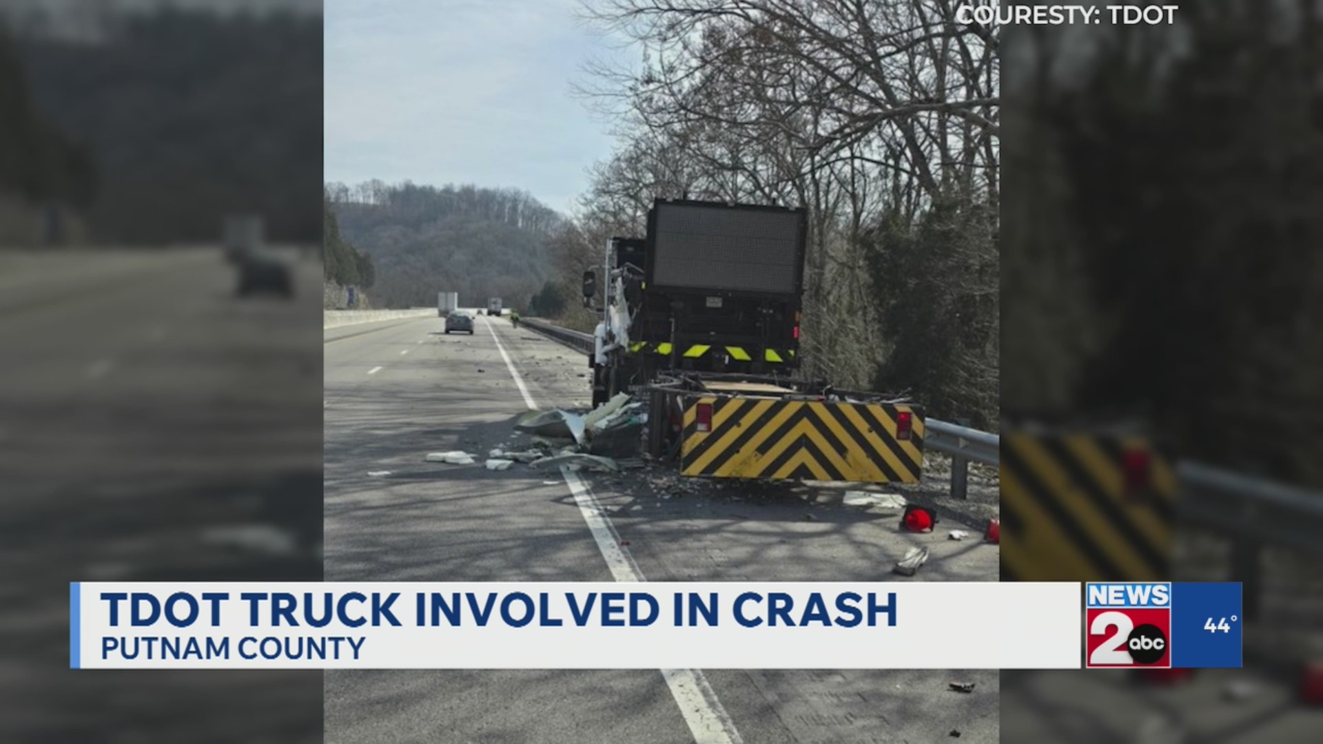 TDOT truck involved in crash in Putnam County – WKRN News 2