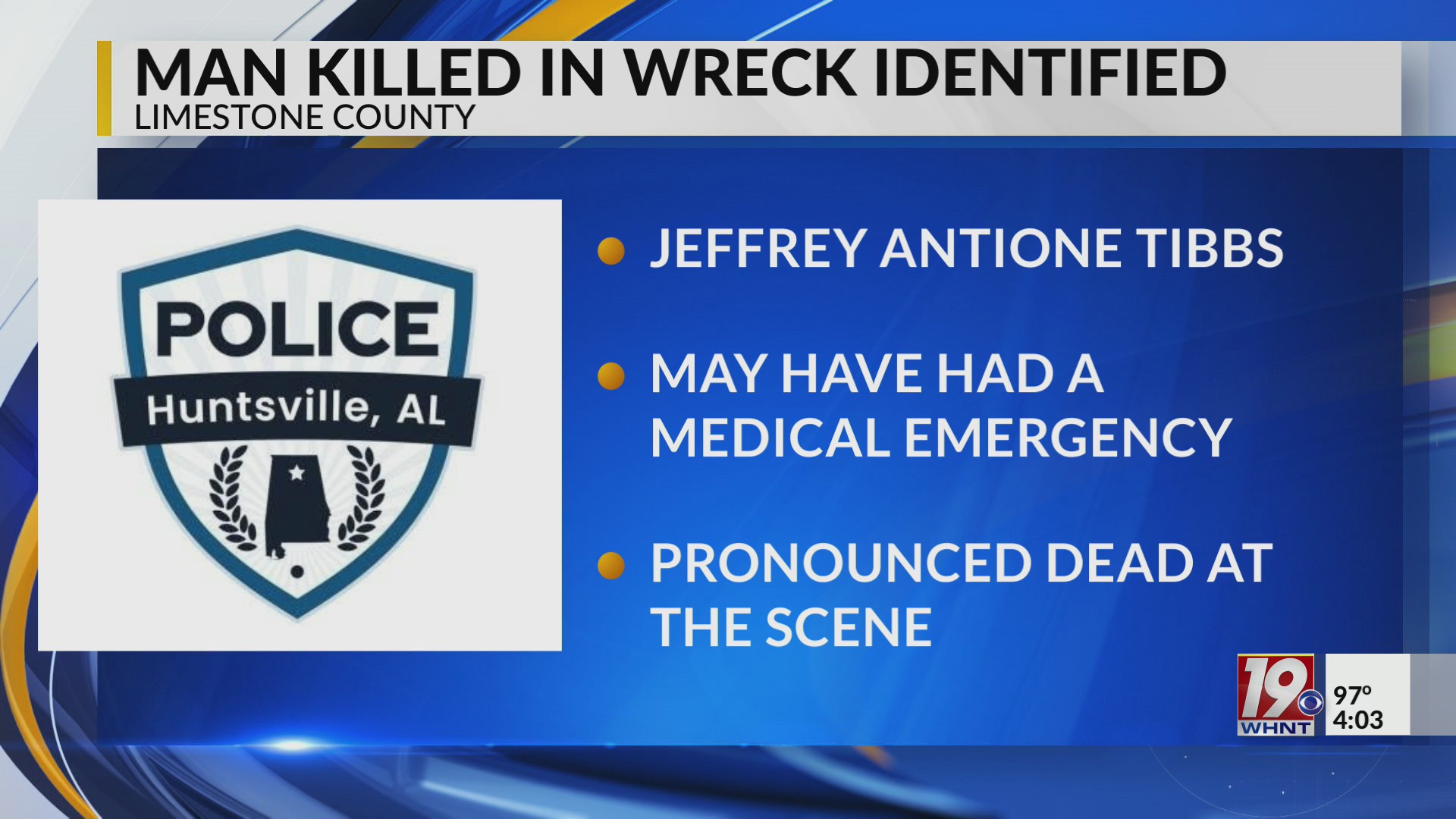 Man Killed in Wreck Identified