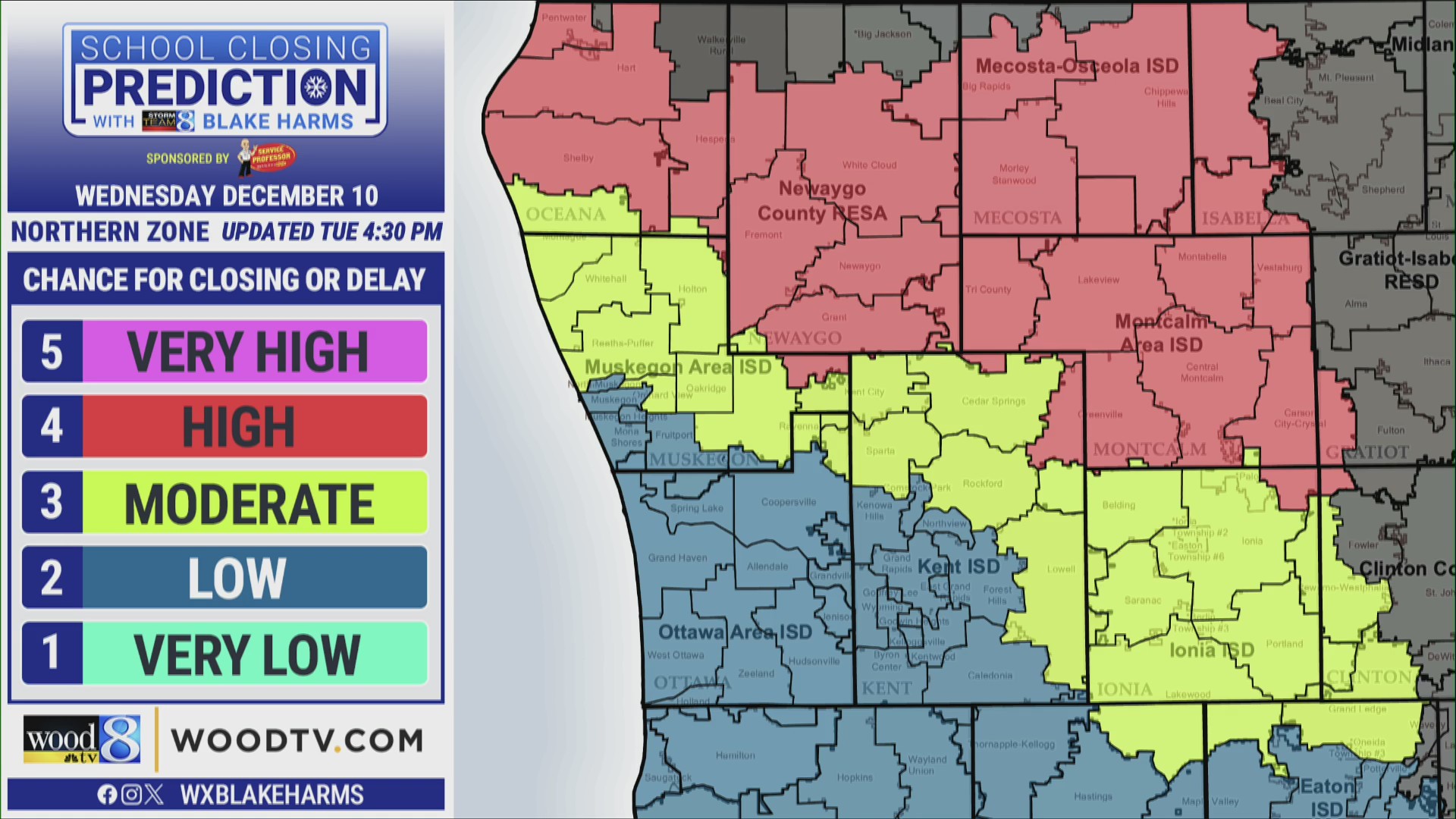 School Closing Prediction For Wednesday Dec 10 Woodtv