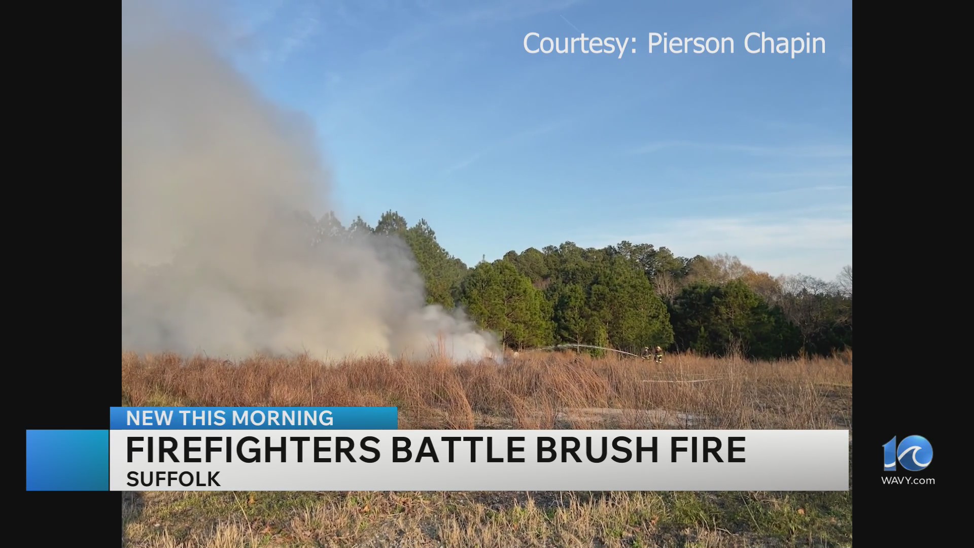 Suffolk firefighters battle brush fire on Audubon Road – WAVY.com
