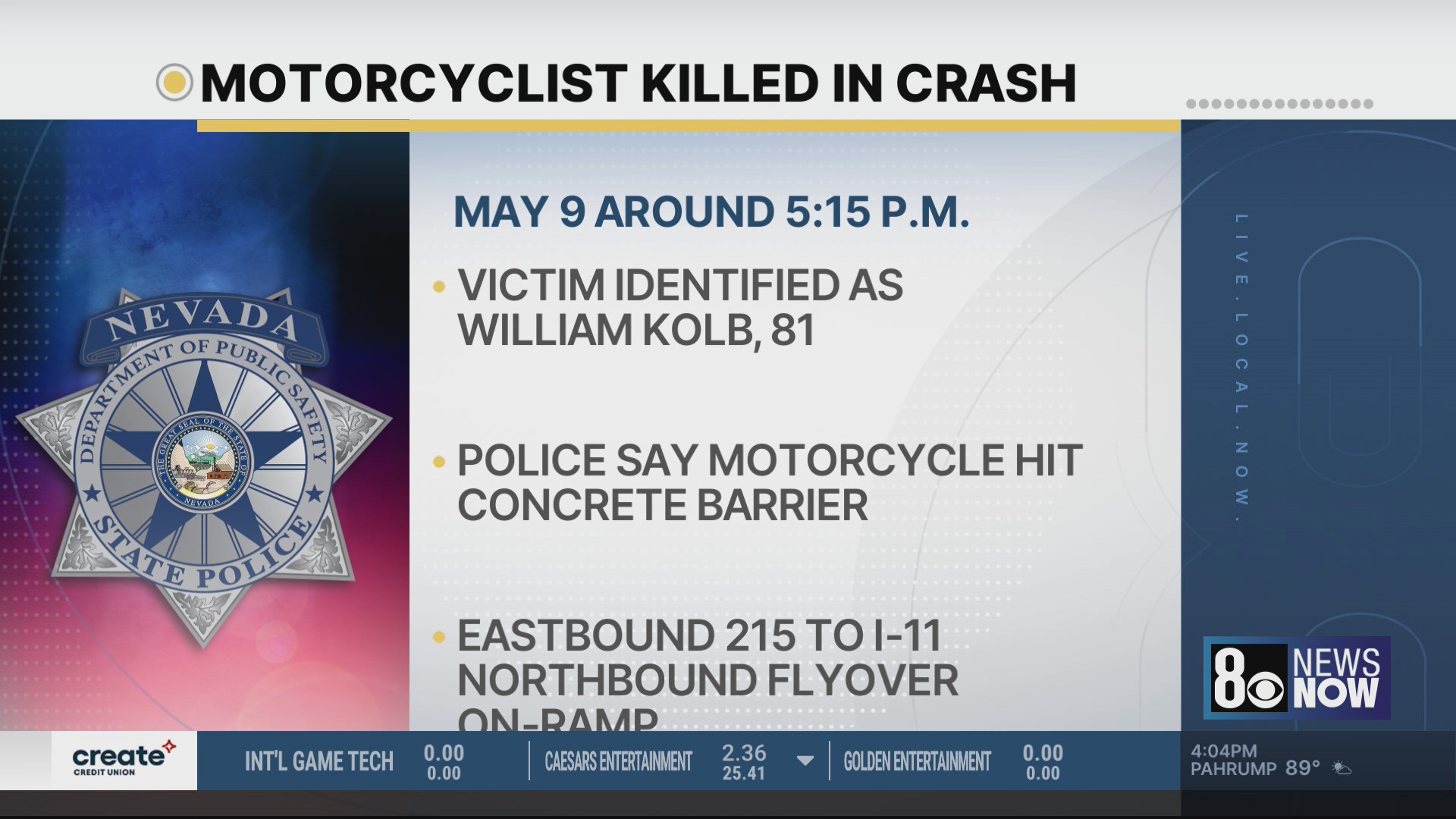 Las Vegas motorcyclist killed in crash after hitting concrete traffic ...