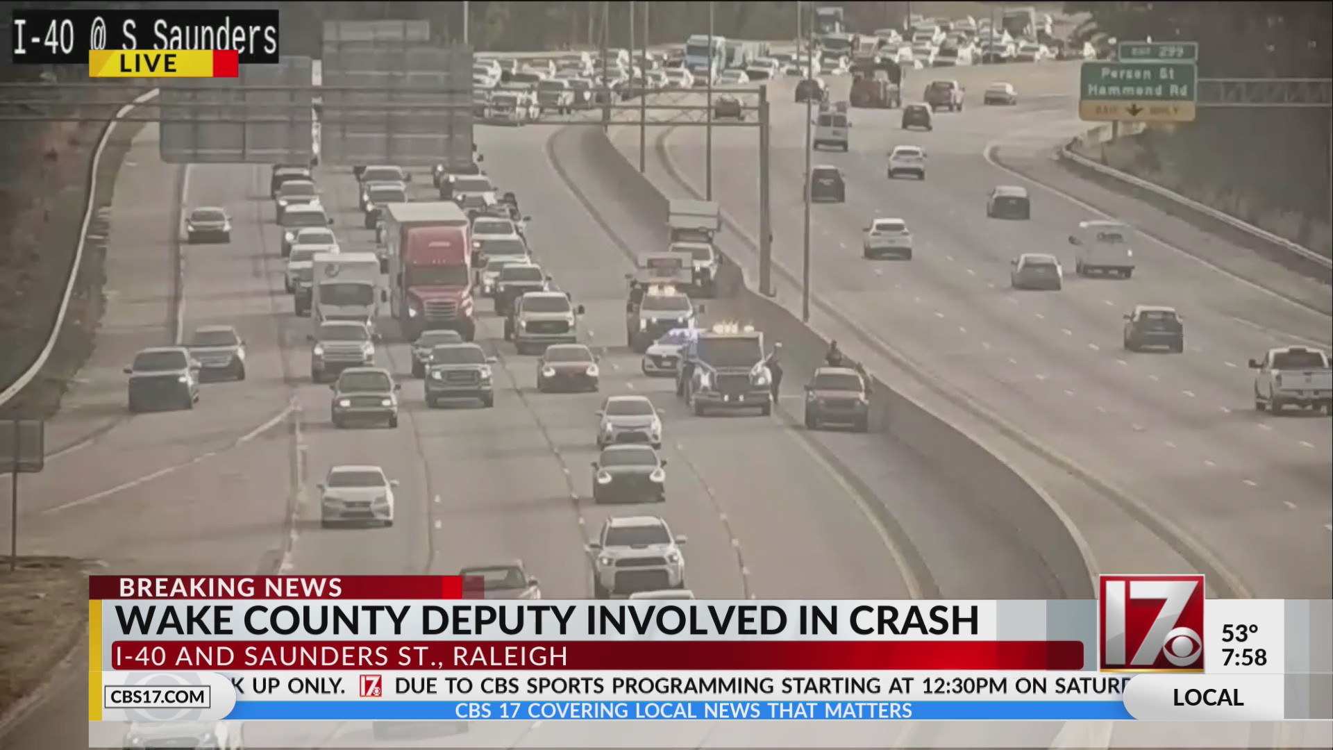Deputy-involved crash triggers traffic delays on I-40 in Raleigh ...