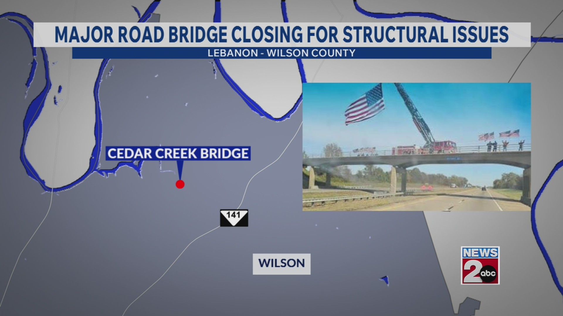Road bridge in Lebanon, TN closing for structural issues – WKRN News 2