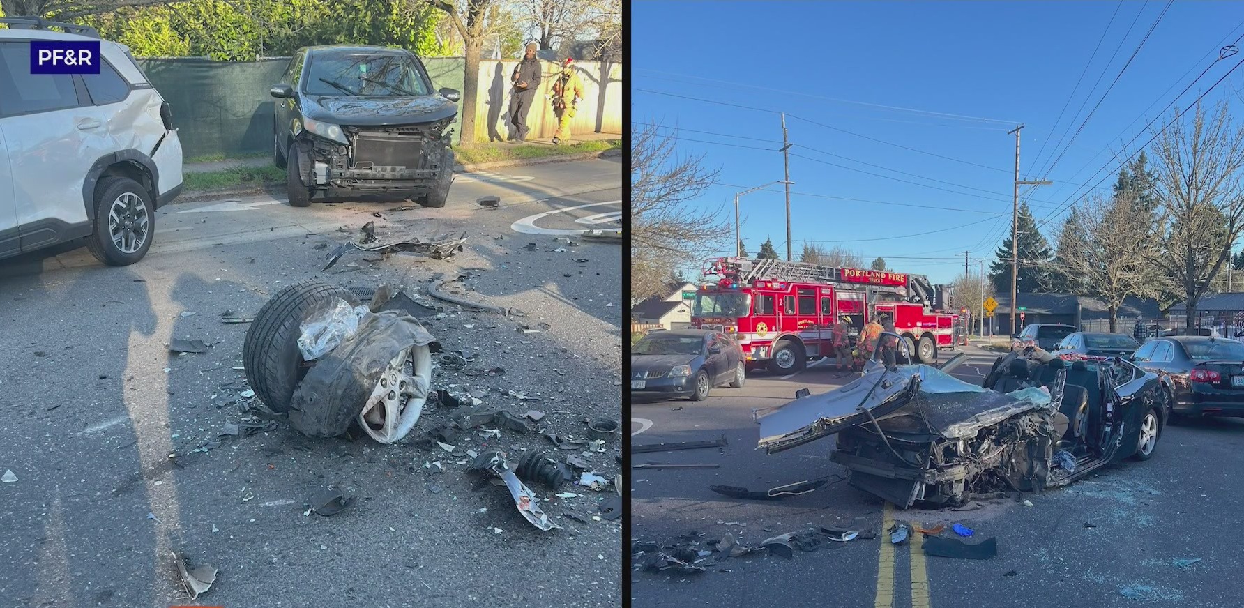 Two drivers hospitalized after Northeast Portland crash – KOIN.com