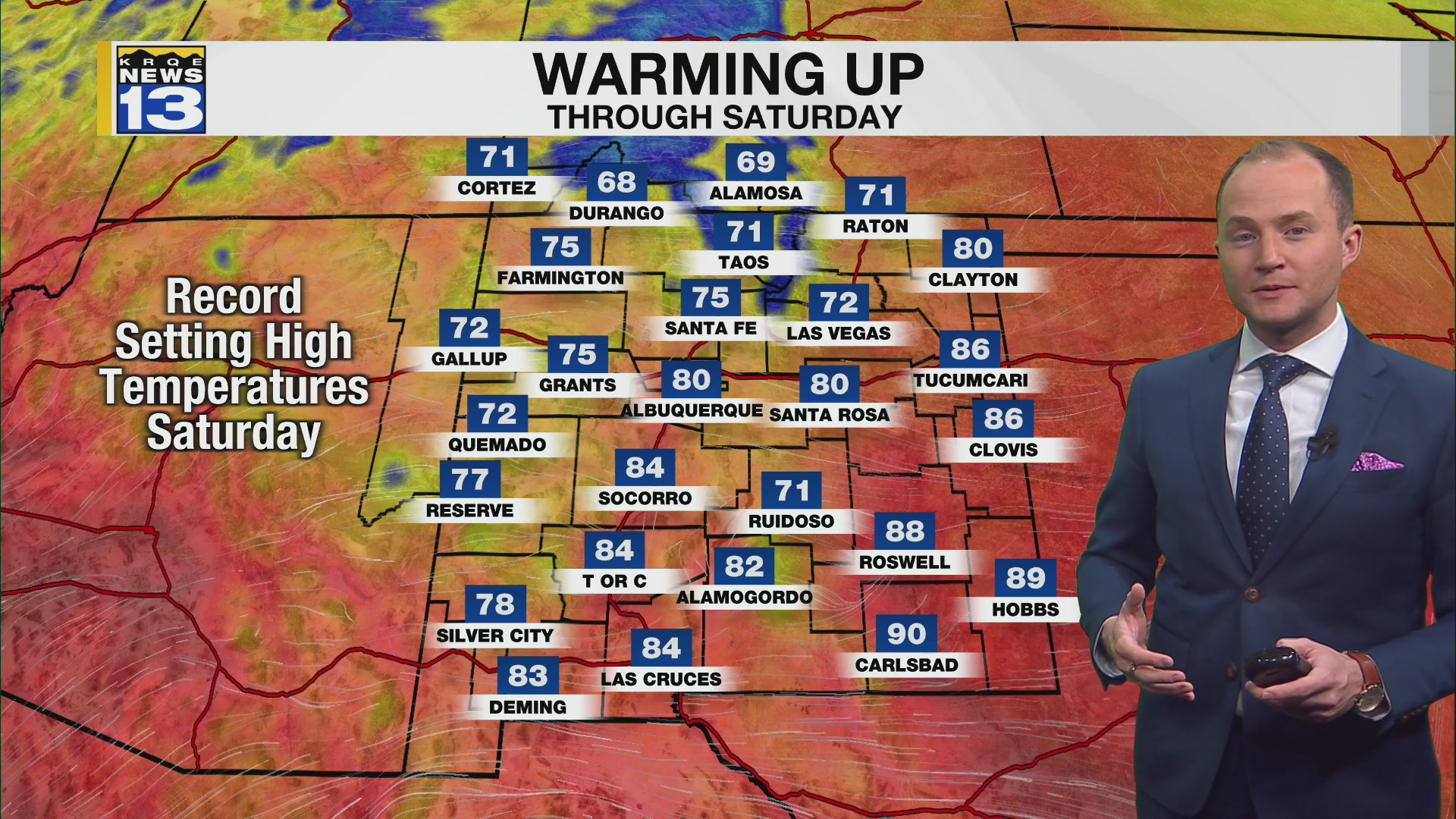 Record warmth builds across New Mexico before brief cooldown – KRQE ...