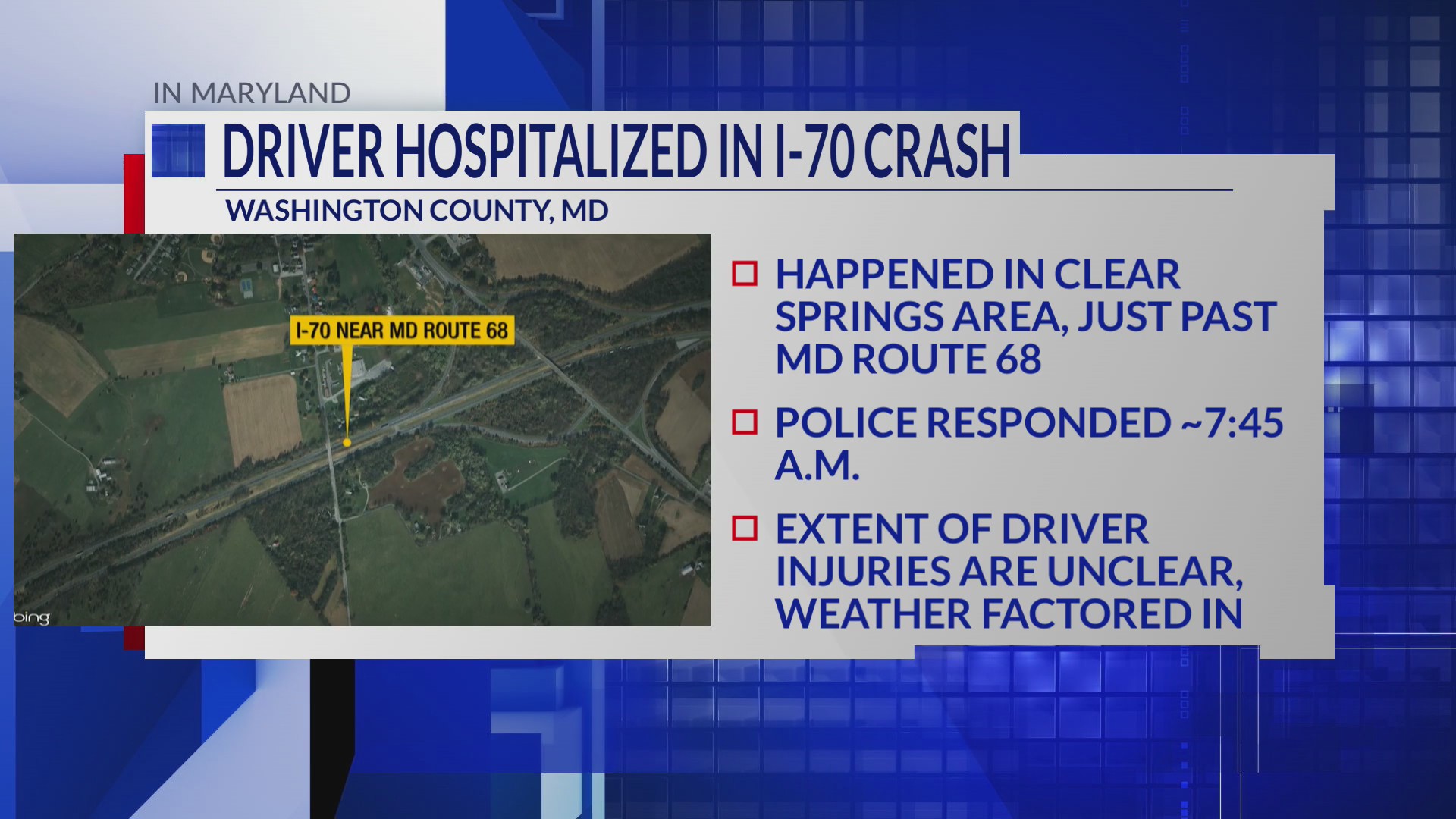 Driver taken to hospital after crash on I-70 in Washington County ...