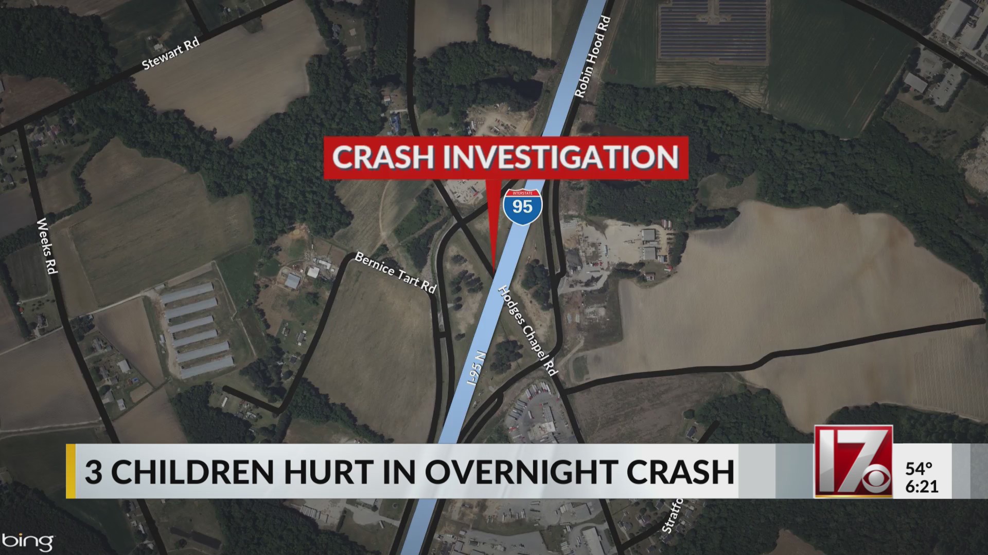 3 children hospitalized in Harnett County crash near I-95 – CBS17.com