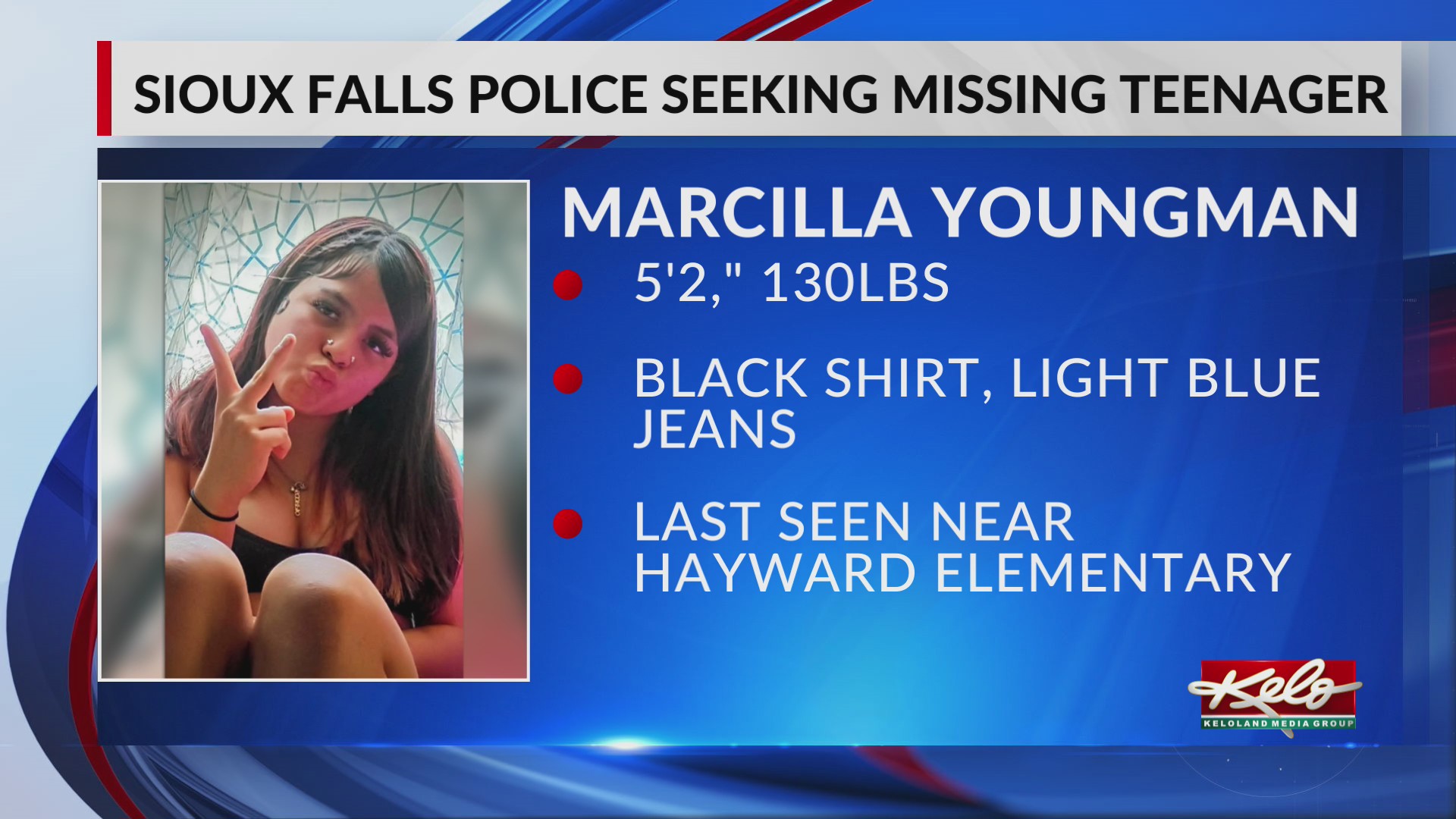 Sioux Falls Police seek location of teen – KELOLAND.com
