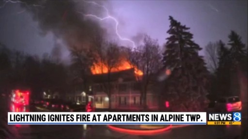 Lightning strike causes fire at apartment complex in Alpine Township ...