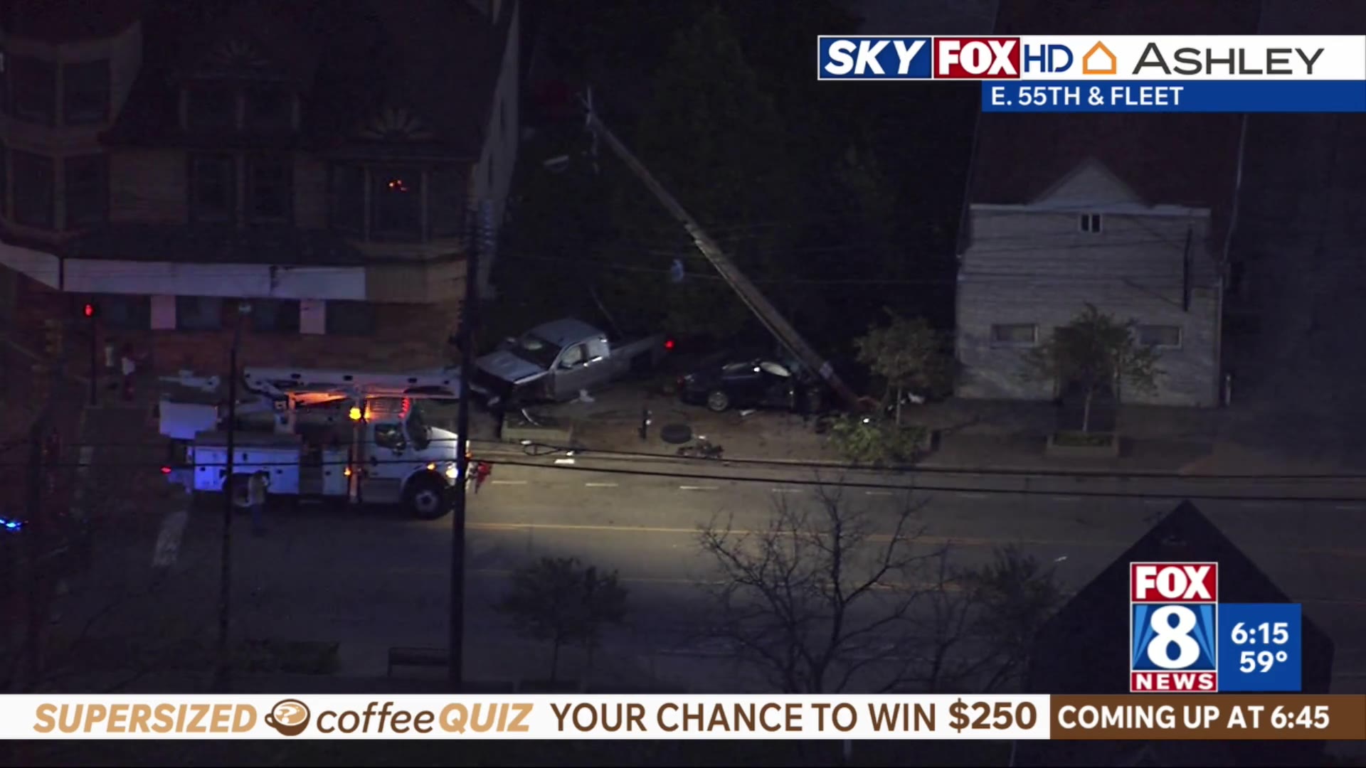 2-vehicle crash downs utility pole in Cleveland – Fox 8 Cleveland WJW