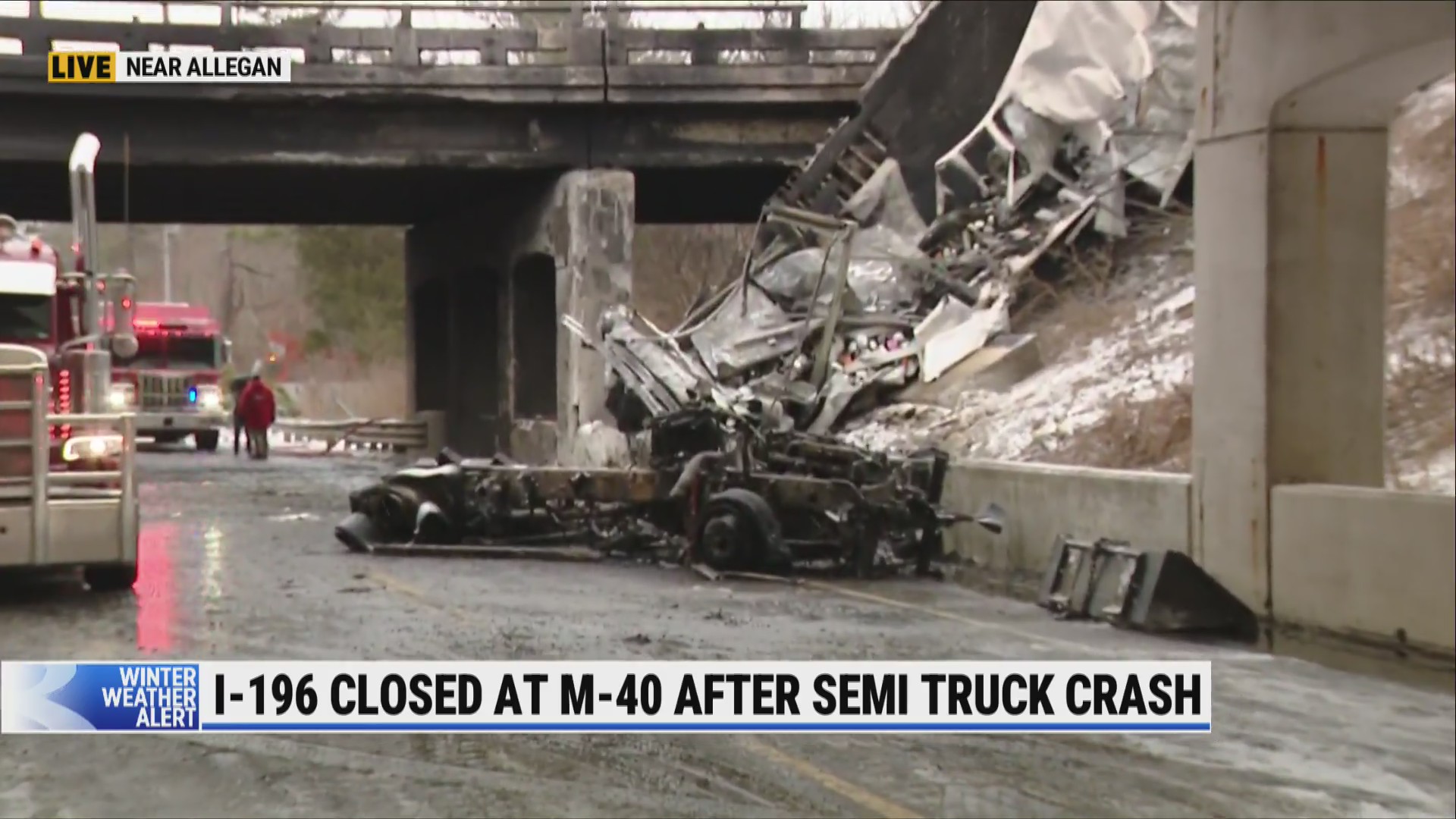 Semi-truck crash snarls traffic on I-196 in Allegan County – WOODTV.com