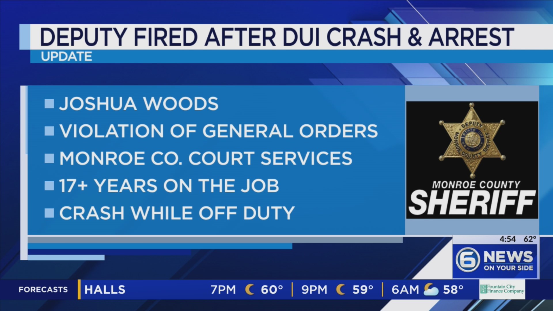 Monroe County Sheriff’s employee fired after DUI arrest – WATE 6 On ...