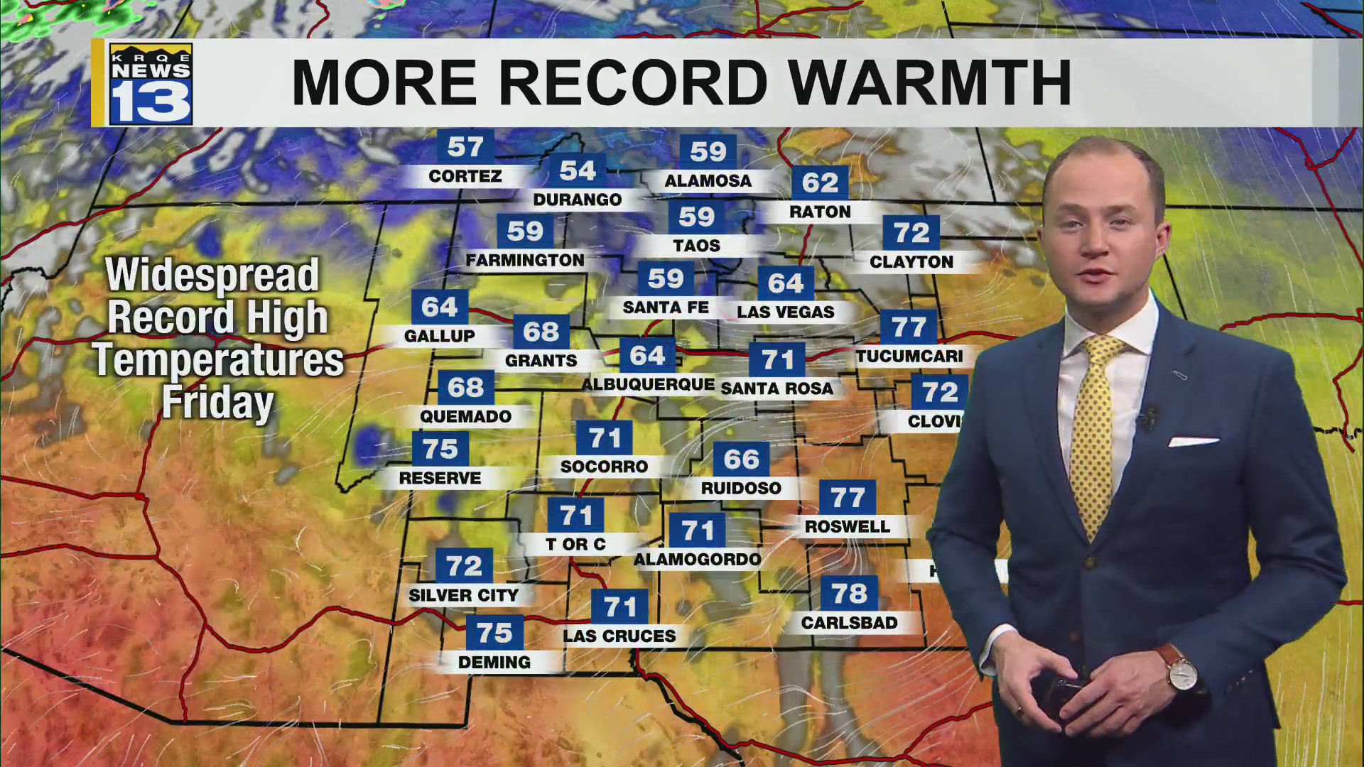 Numerous record high temperatures will be broken Friday across New ...