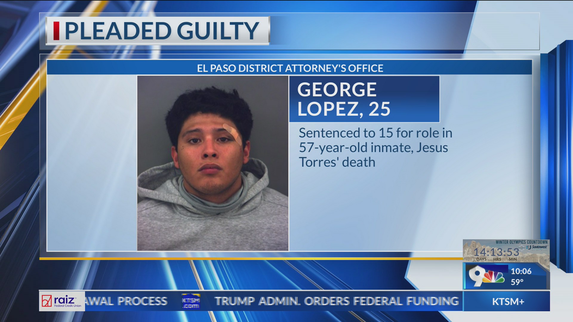 Man faces 15 years for role in fellow inmate’s beating death – KTSM 9 News