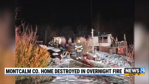 Fairplain Twp. home destroyed in overnight fire – WOODTV.com