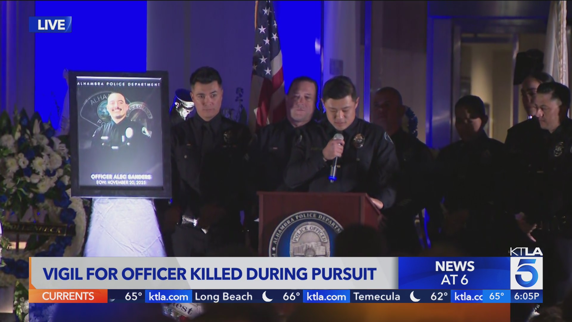 Candlelight vigil held for Alhambra police officer killed in pursuit ...