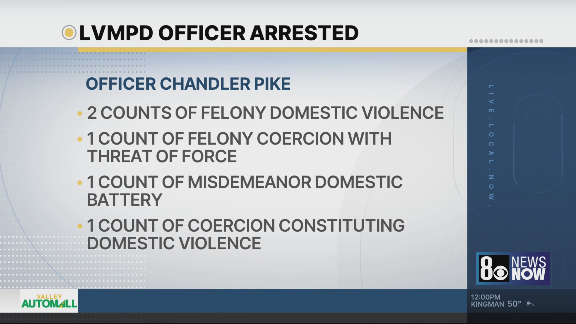 Metro police officer arrested on domestic violence charges – KLAS