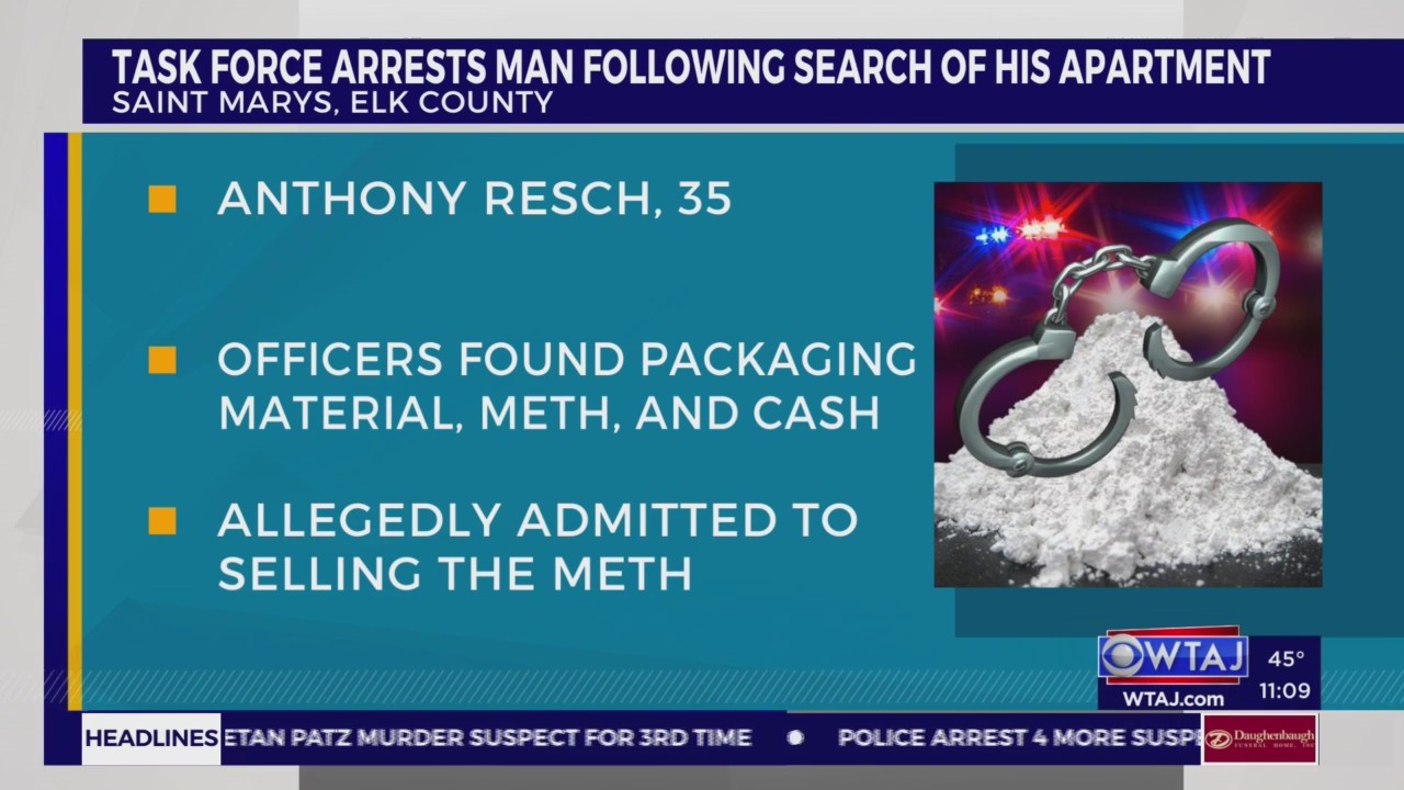 Task force arrests Elk County man for allegedly selling meth – WTAJ ...