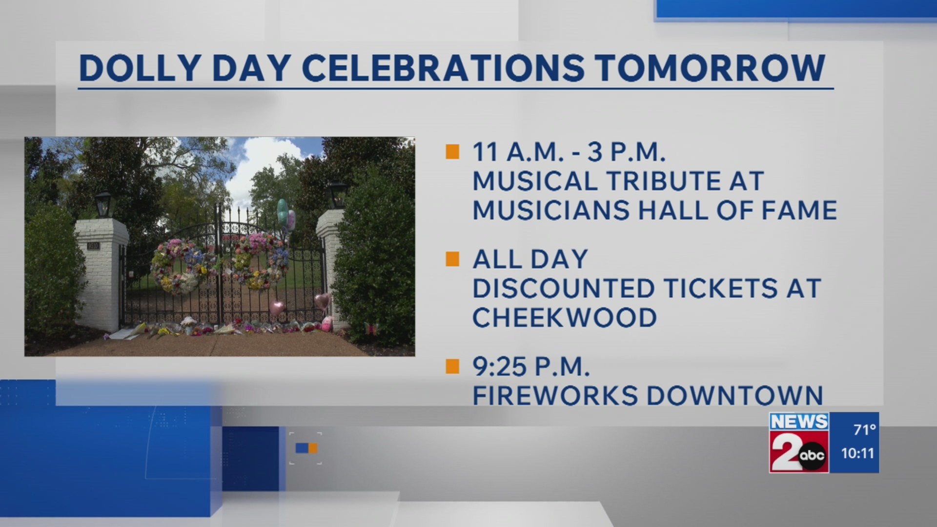 Radio Side Dolly Parton Day celebrations across Middle Tennessee on Friday – WGN ...