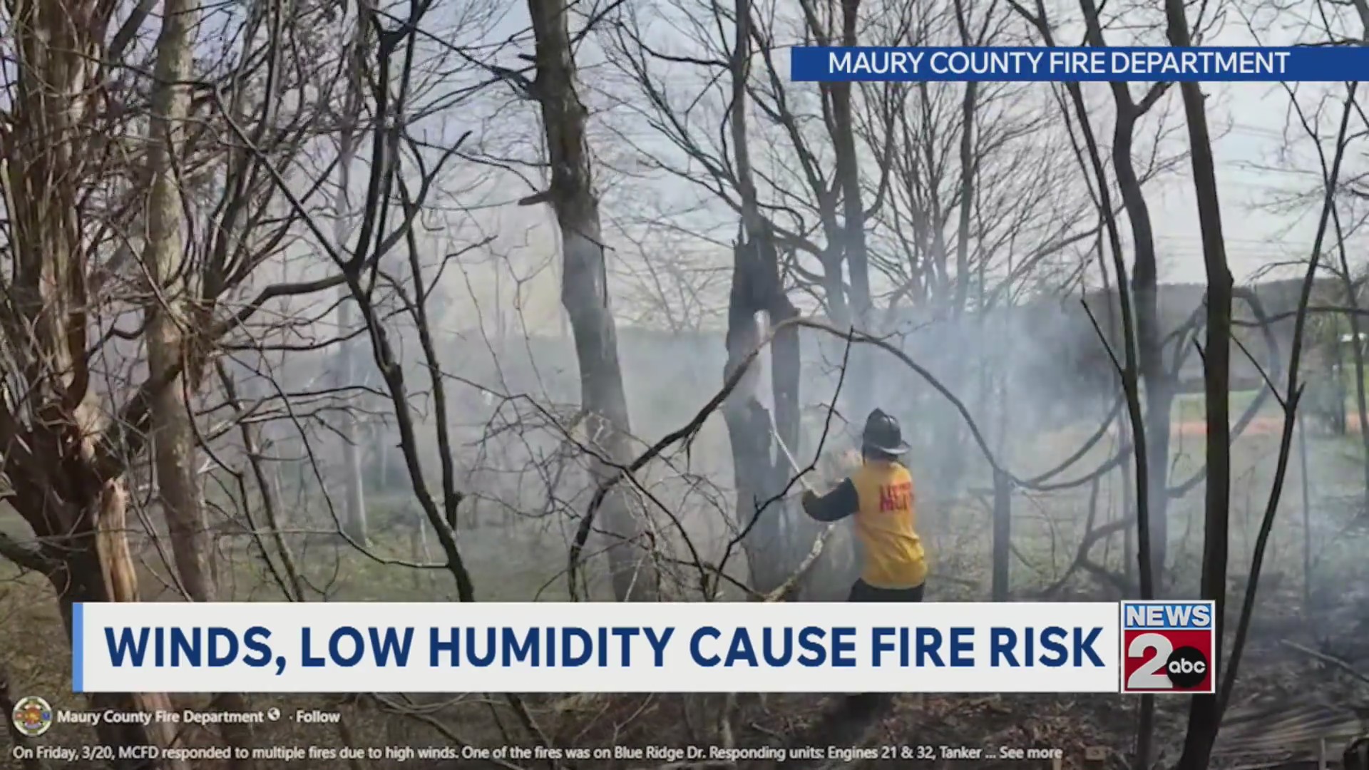 Humtity Fire Winds, low humidity cause fire risk in Middle TN – WKRN News 2