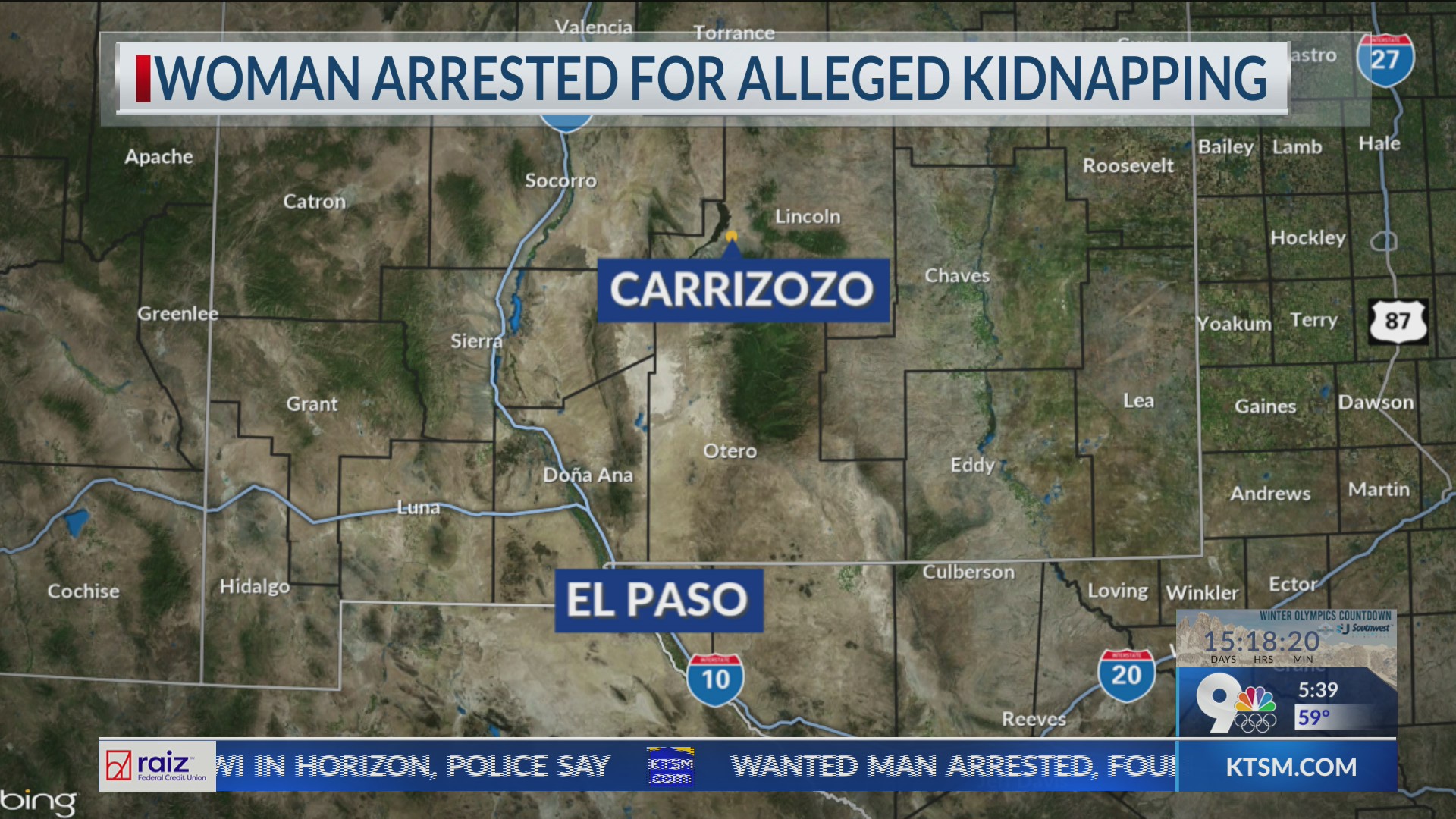Mother arrested for child kidnapping from El Paso to NM – KTSM 9 News
