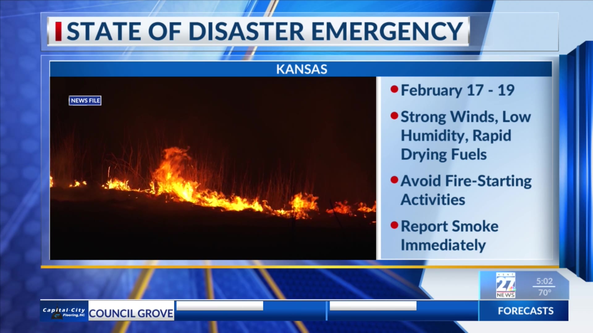 Kansas gov. issues state of disaster emergency declaration due to fire ...