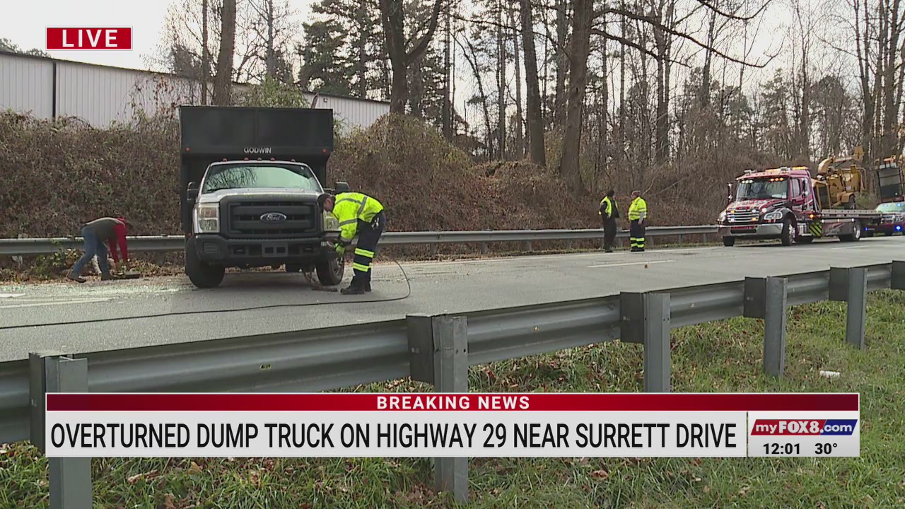 Overturned dump truck snarls traffic in High Point – FOX8 WGHP