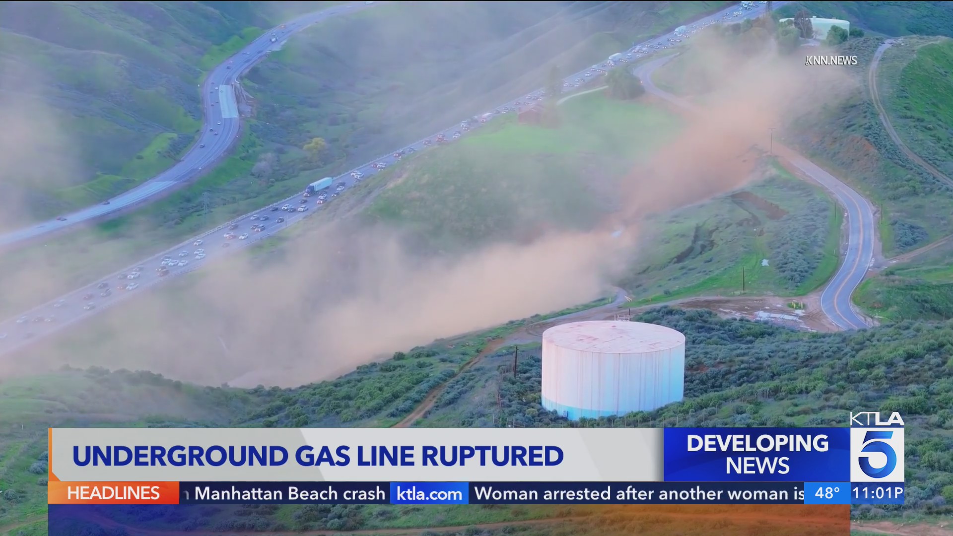 Gas line rupture closes 5 Freeway in Castaic – KGET 17 News