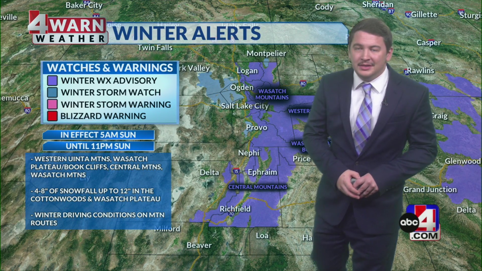 Mountain snow and valley mix for Sunday with cooler temperatures – ABC4 ...