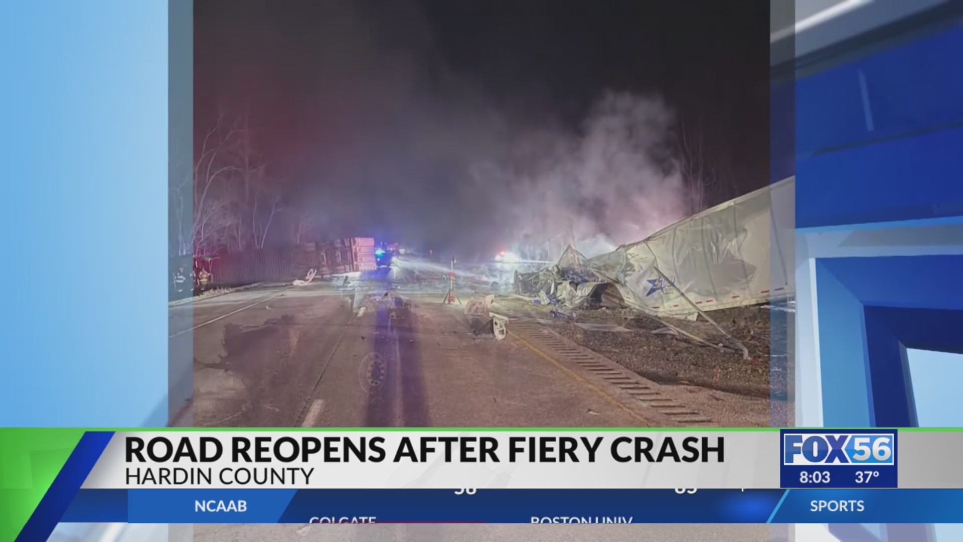 Driver hurt in fiery 2-truck crash on Bluegrass Parkway in Hardin ...