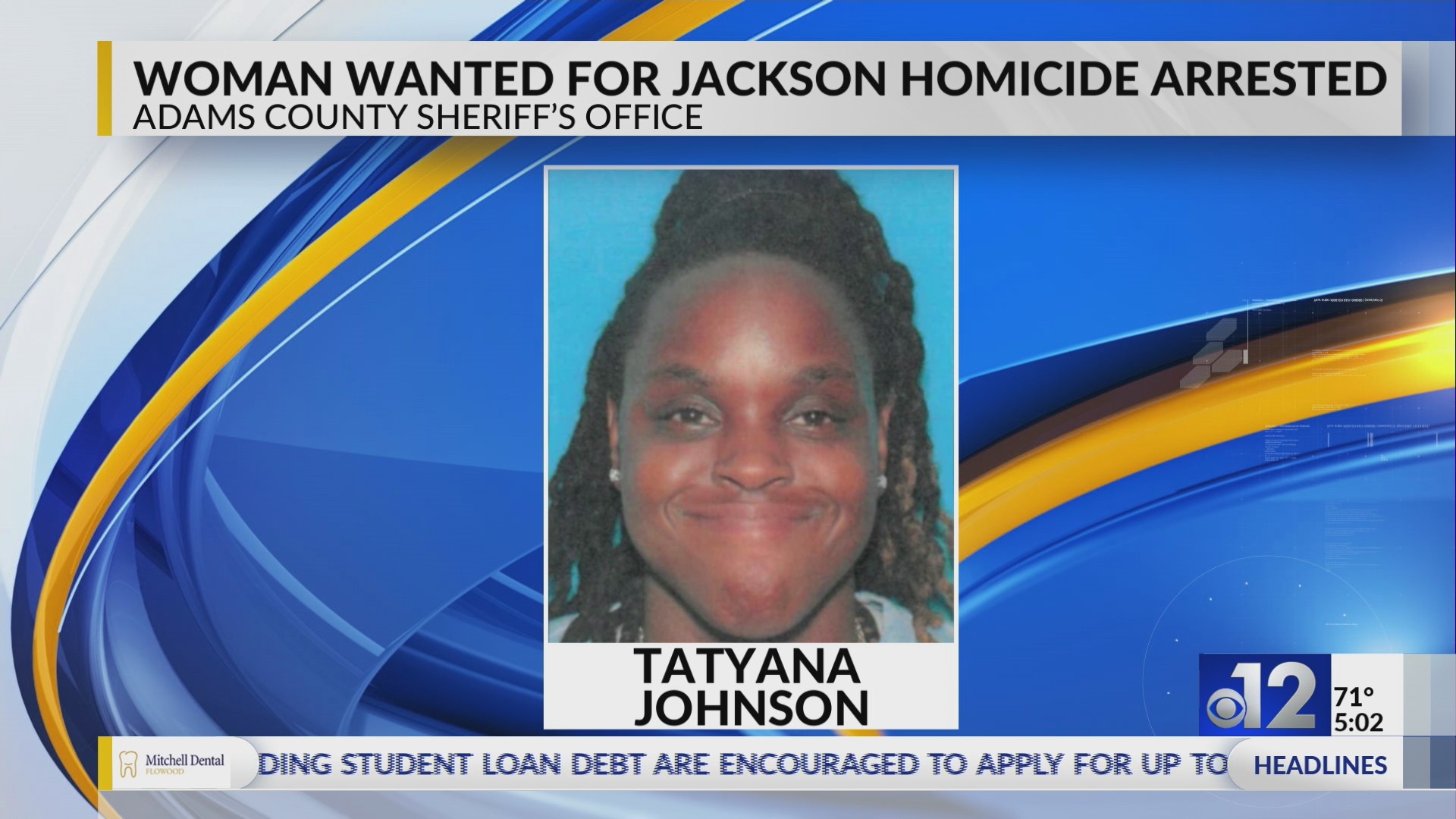 Woman wanted for Jackson homicide arrested in Adams County – WJTV