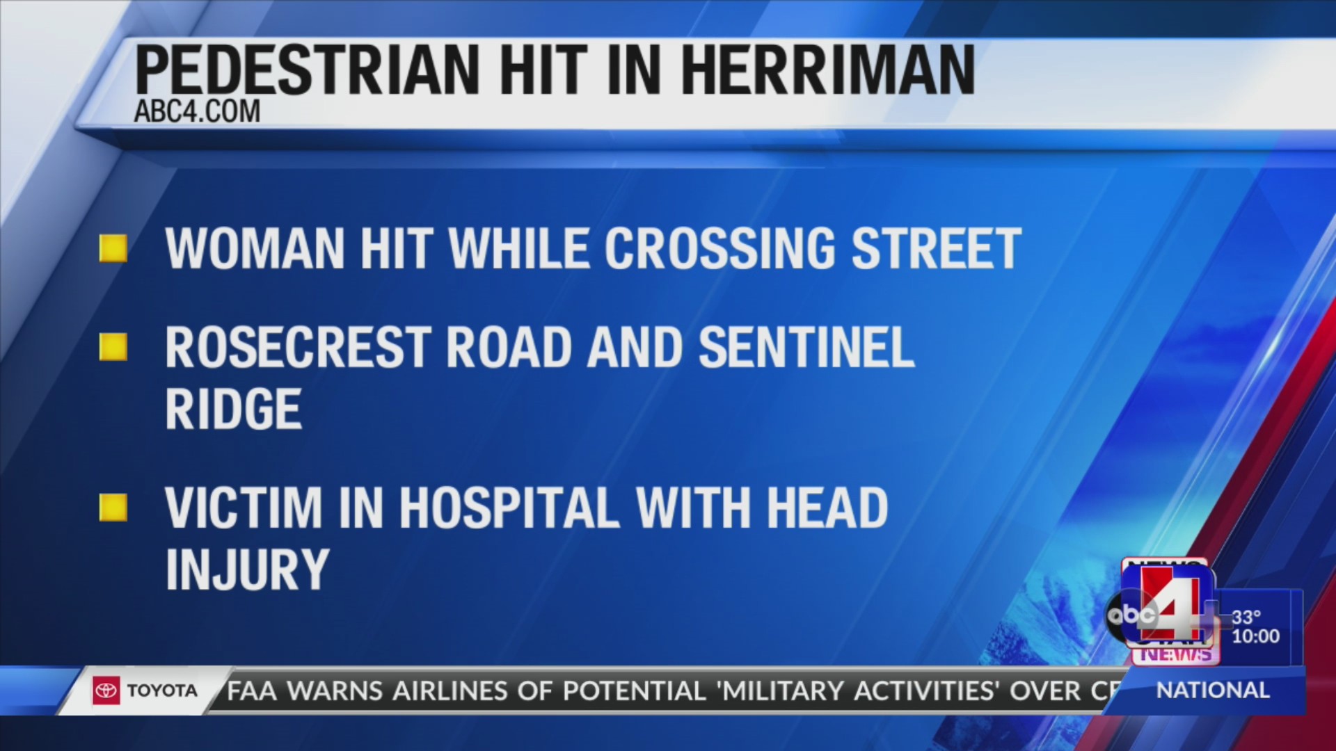 Woman hospitalized with ‘significant head injury’ after being hit by ...