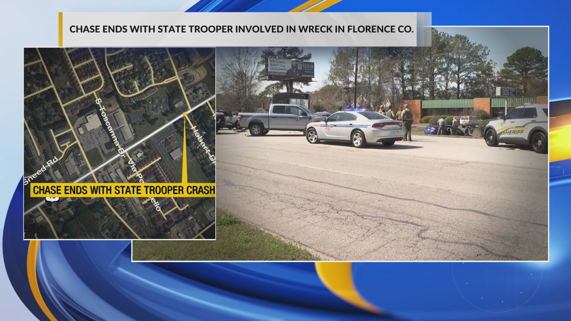 Car chase ends with state trooper-involved crash in Florence County – WBTW