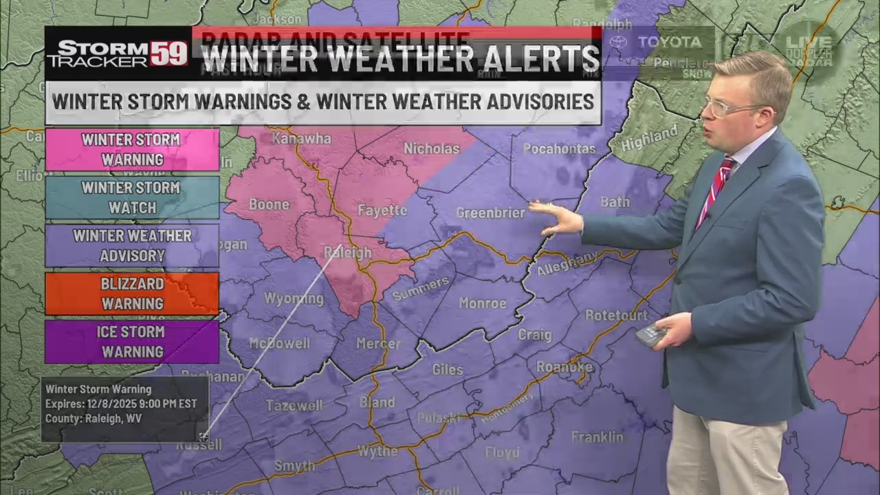 Snow tapers tonight, slick roads with black ice threat continues – WVNS