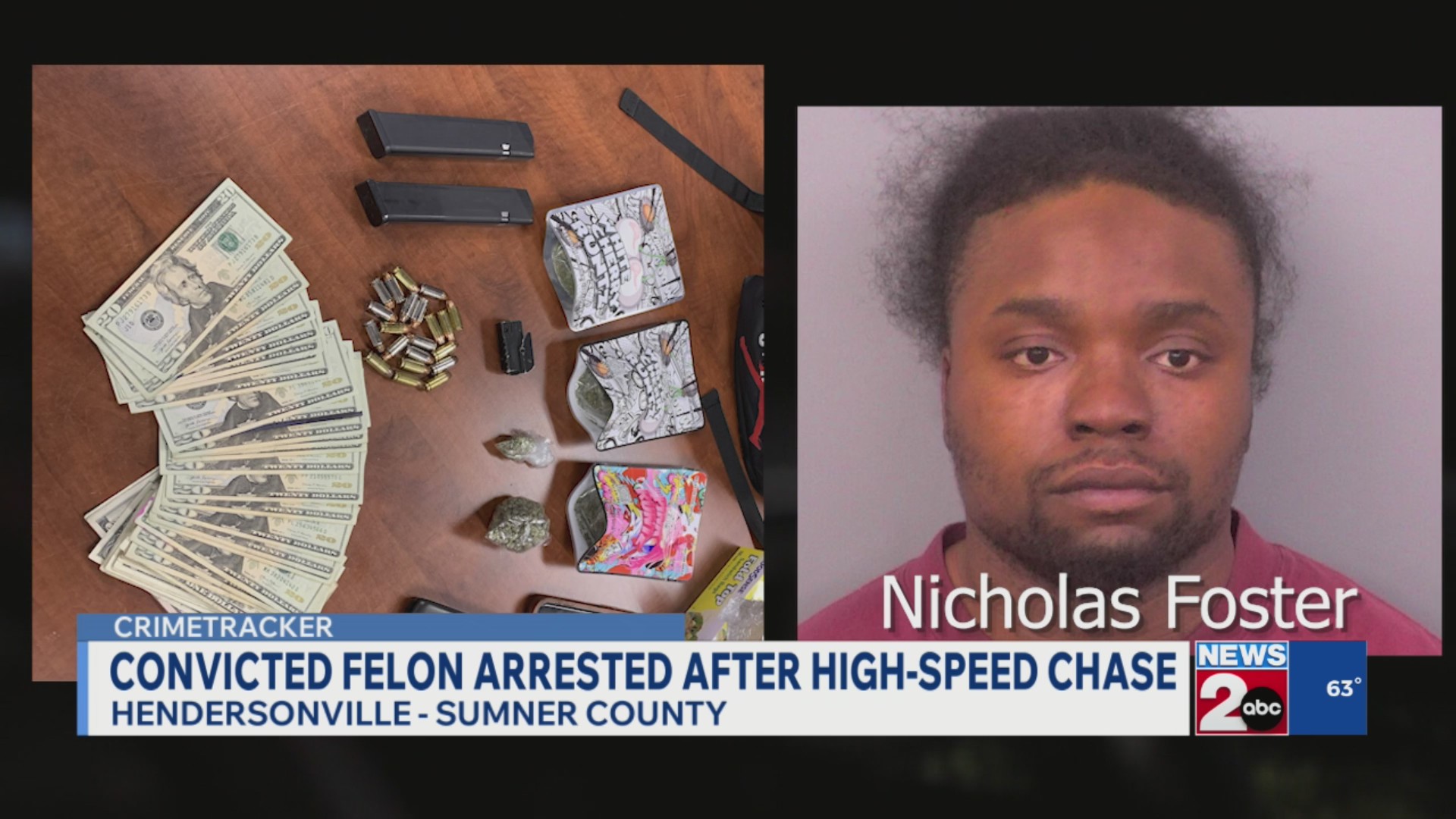 Convicted felon arrested after high-speed chase – WKRN News 2